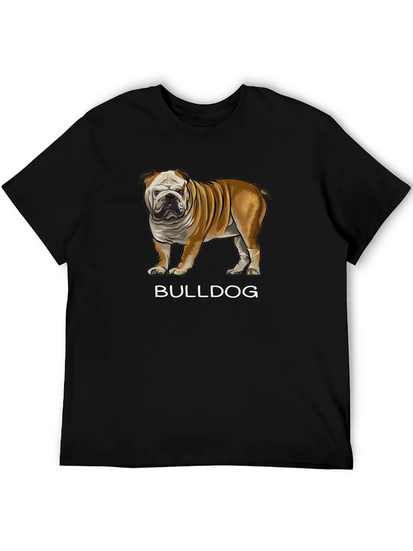 Black Bulldog Graphic Tee - Black Cotton Casual T-Shirt view 5