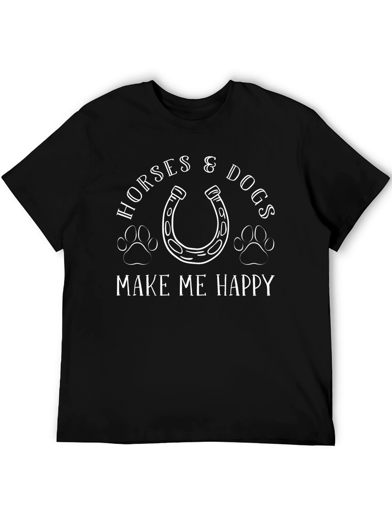 Black Horses & Dogs Make Me Happy T-Shirt view 5