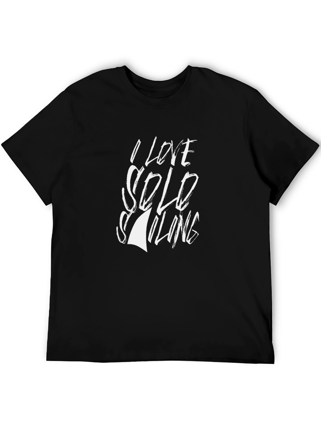Black I Love Solo Sailing Black T-Shirt view 5