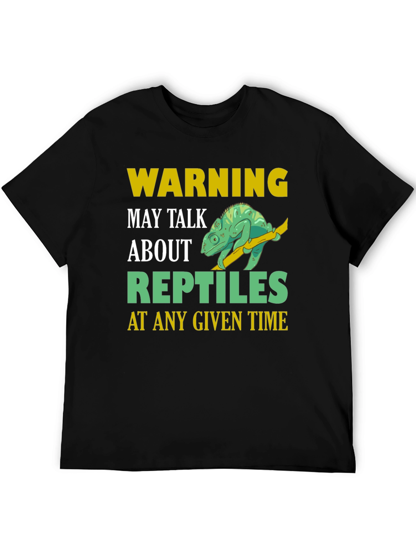 Black Warning May Talk About Reptiles T-Shirt view 5