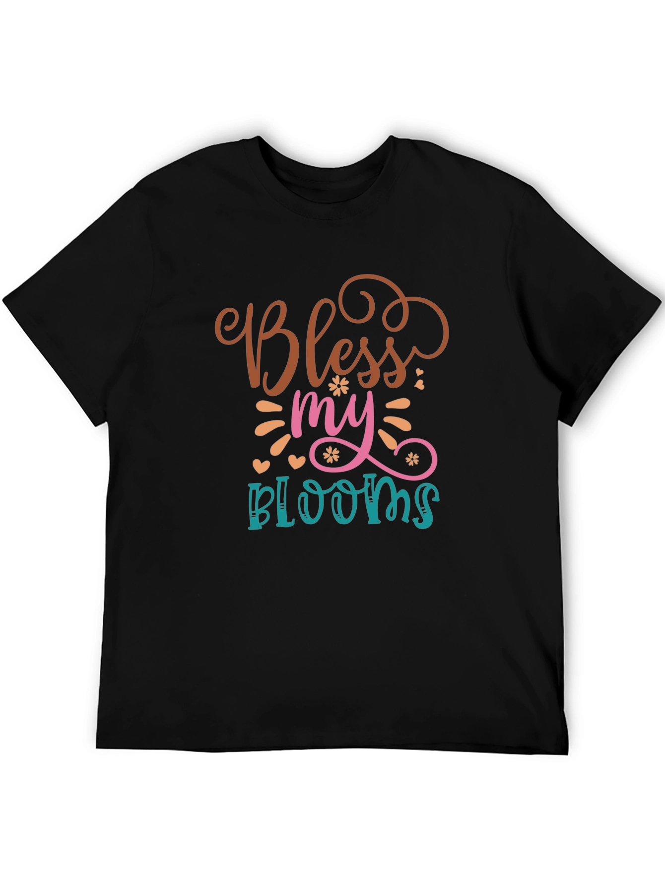 Black Bless My Blooms T-Shirt - Graphic Tee view 5