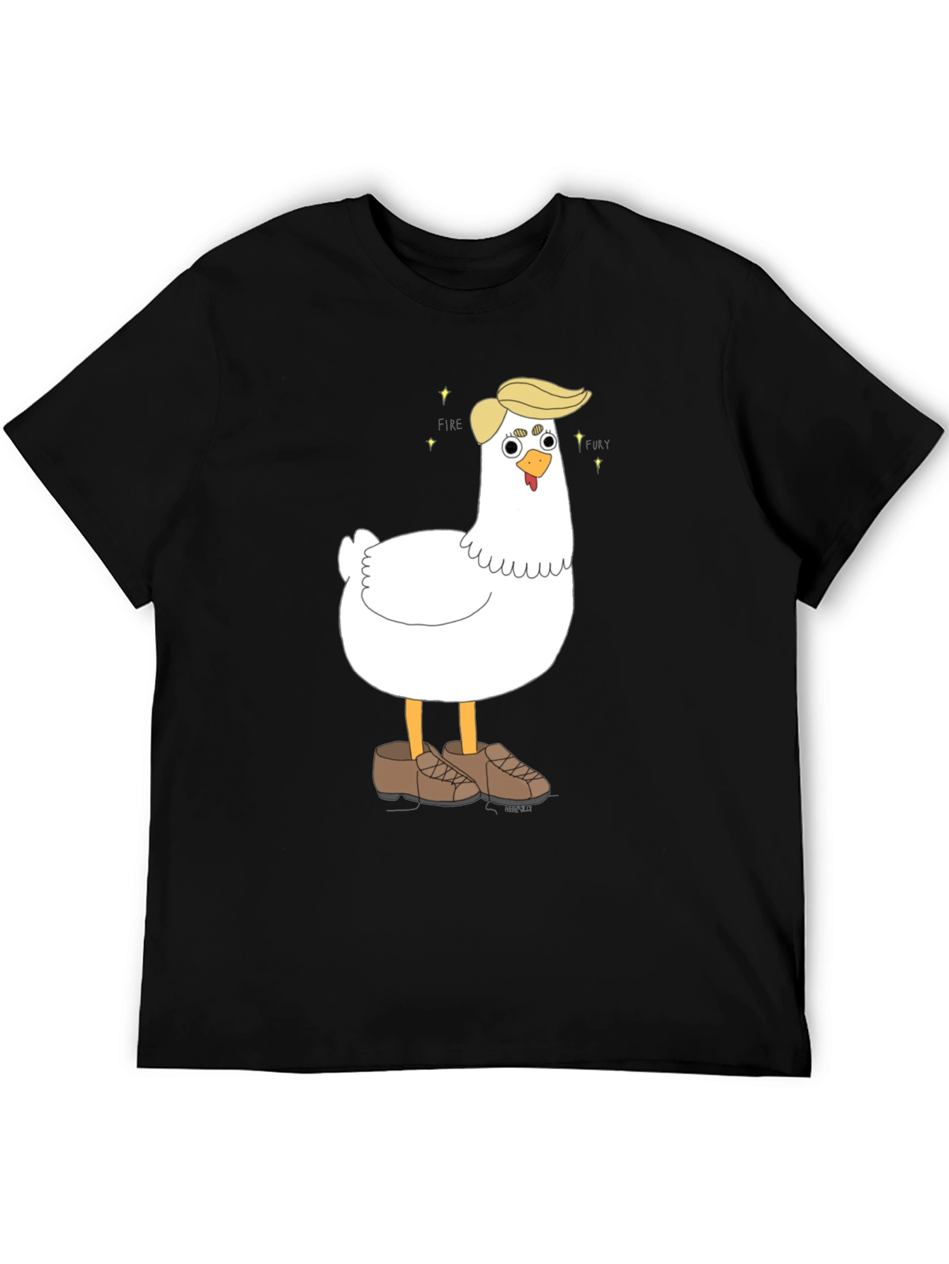 Black Fire & Fury Chicken T-Shirt view 5