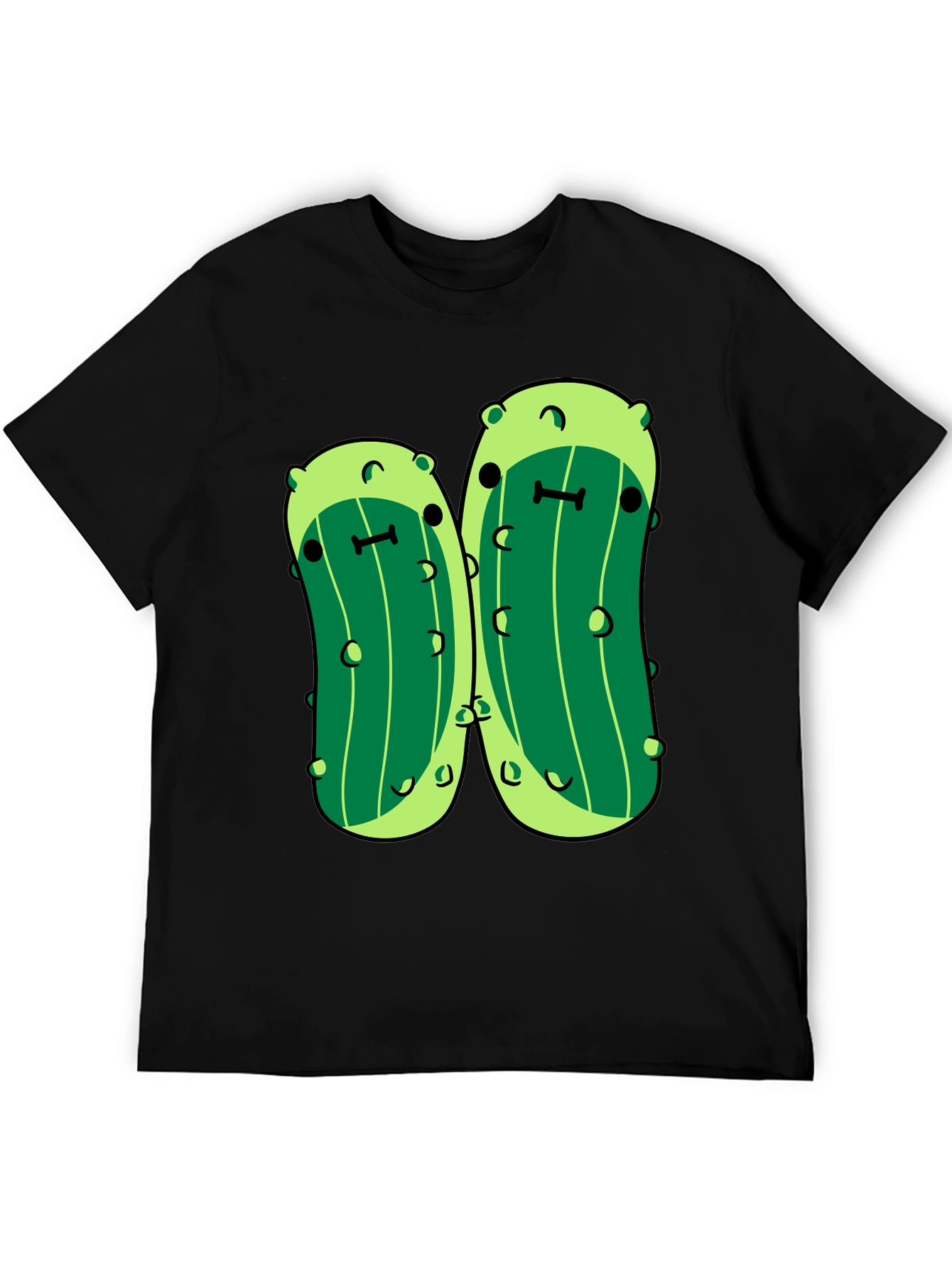 Black Kawaii Pickle Graphic Tee - Unisex Black T-Shirt view 5
