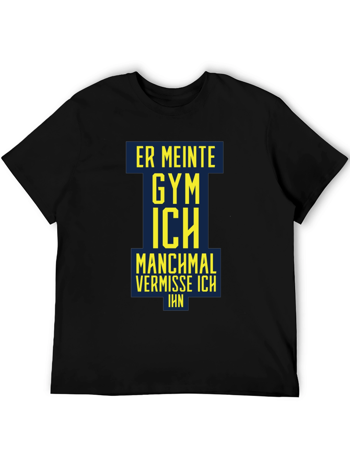 Black Men's Black Graphic T-Shirt - Gym Humor view 5