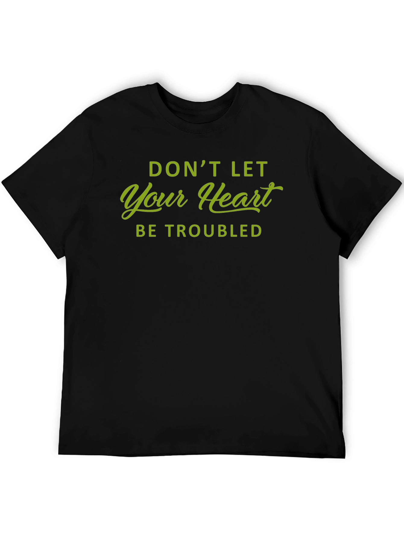 Black Don't Let Your Heart Be Troubled Graphic Tee view 5