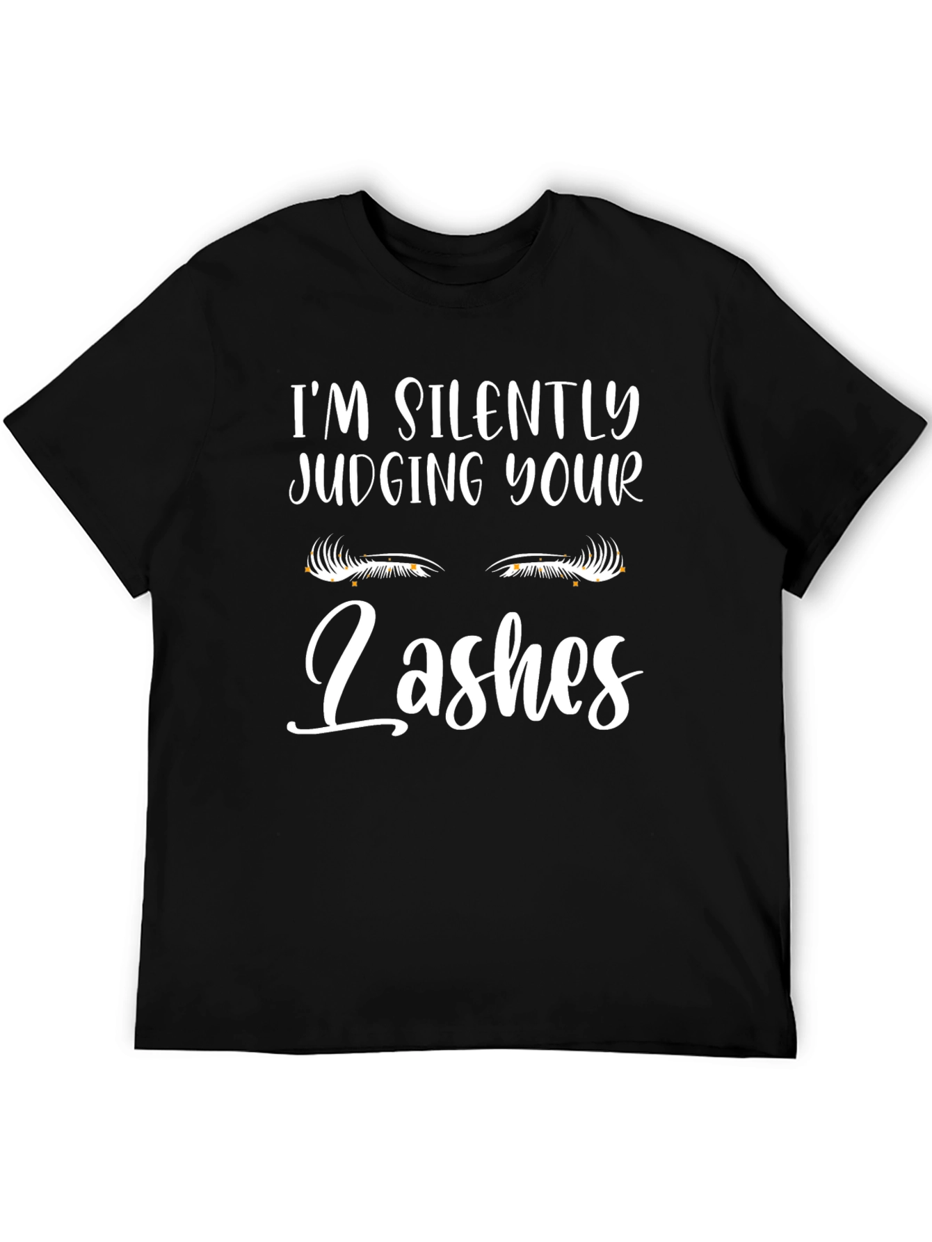 Black I'm Silently Judging Your Lashes Graphic Tee view 5