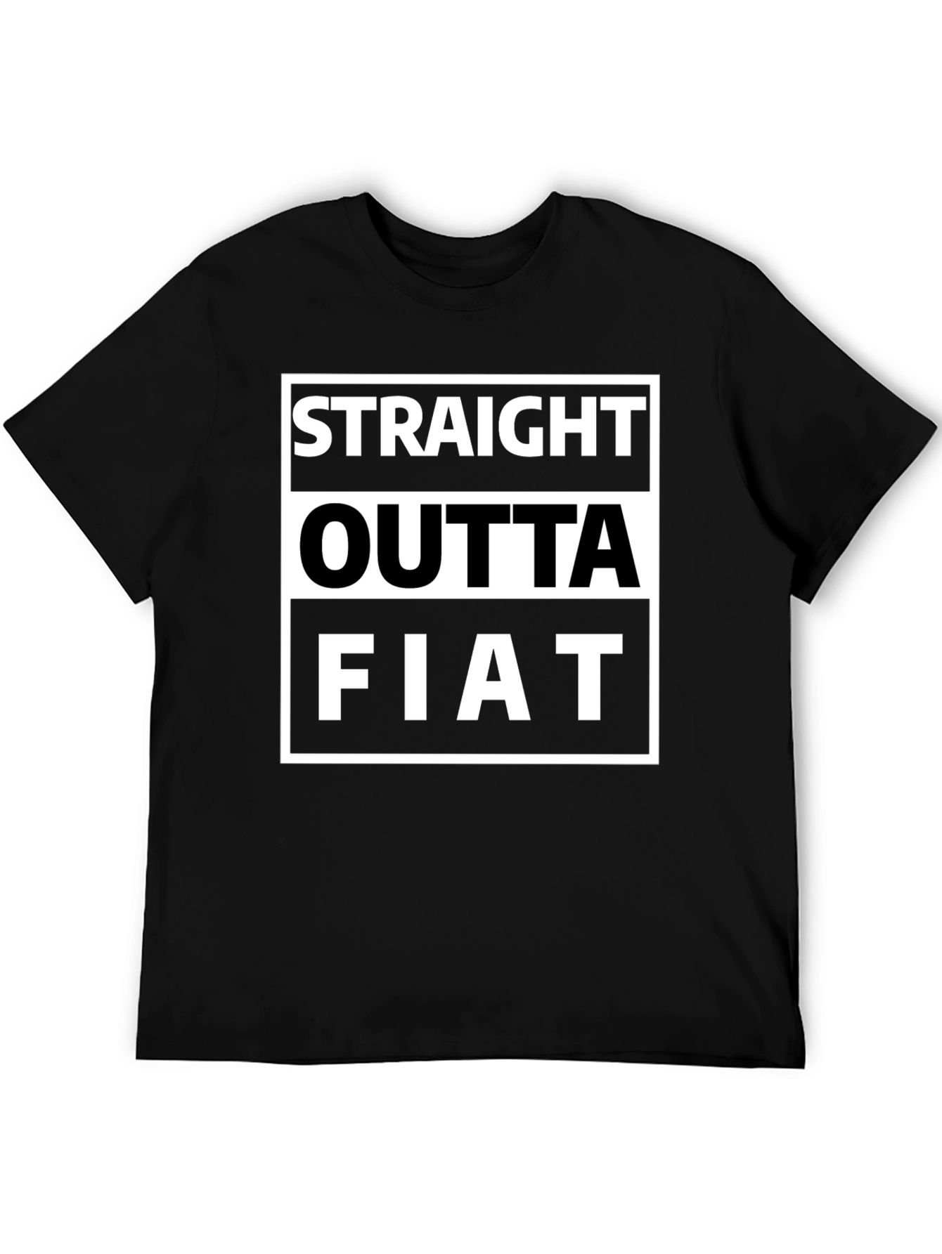 Black Straight Outta Fiat Funny Graphic Tee view 5
