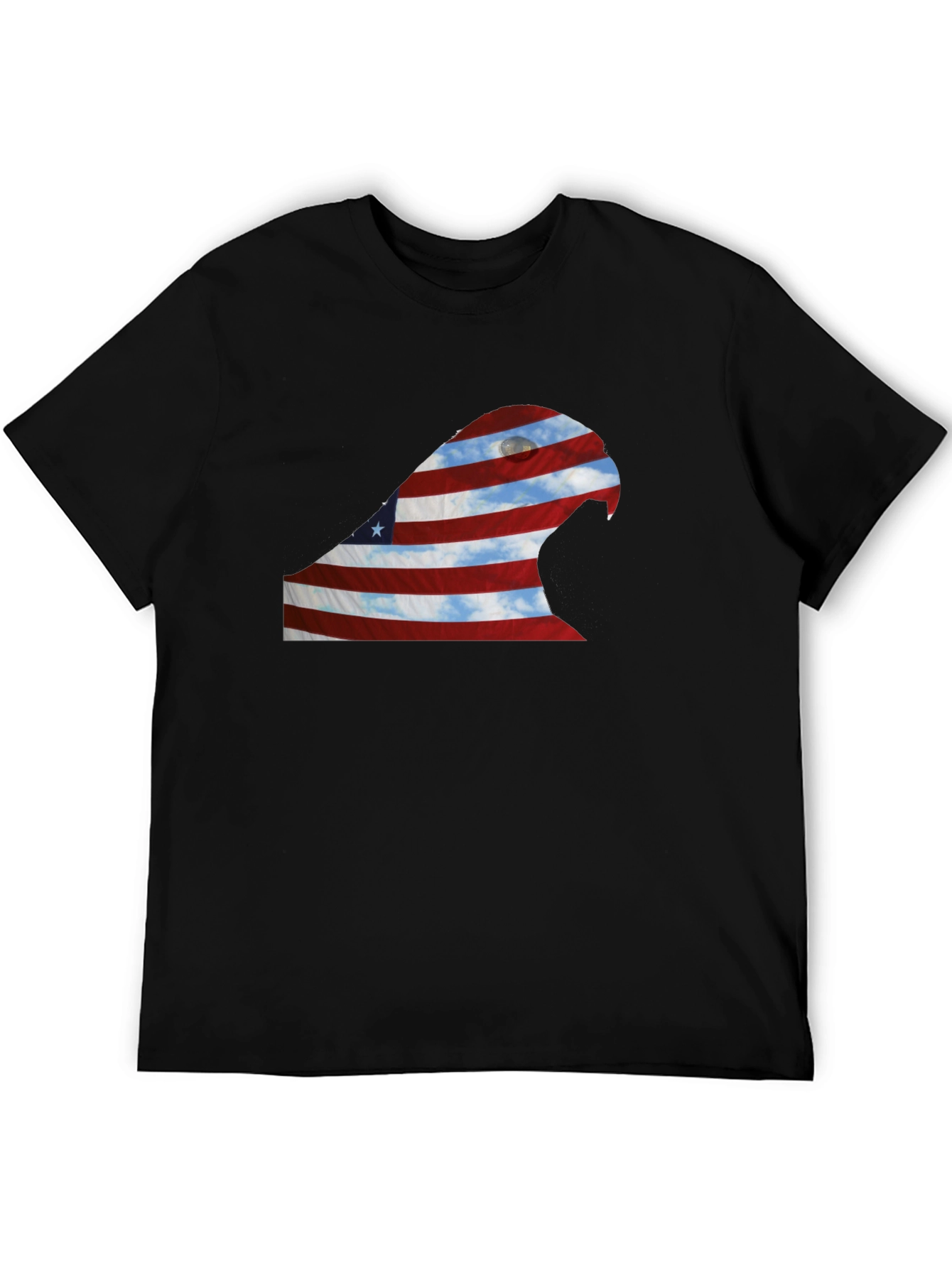 Black American Flag Eagle Graphic Tee view 5