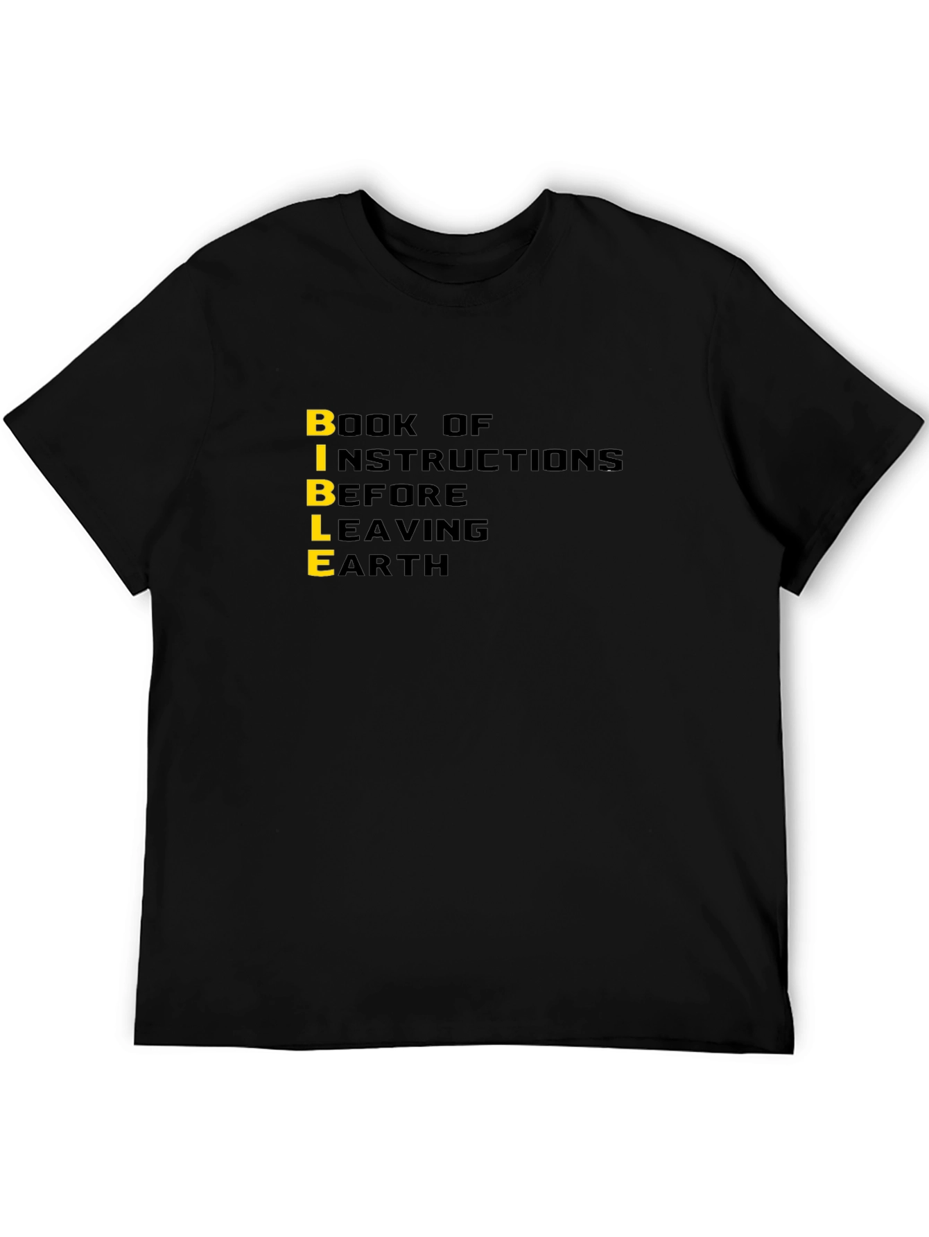 Black BIBLE Book of Instructions Graphic Tee - Black view 5