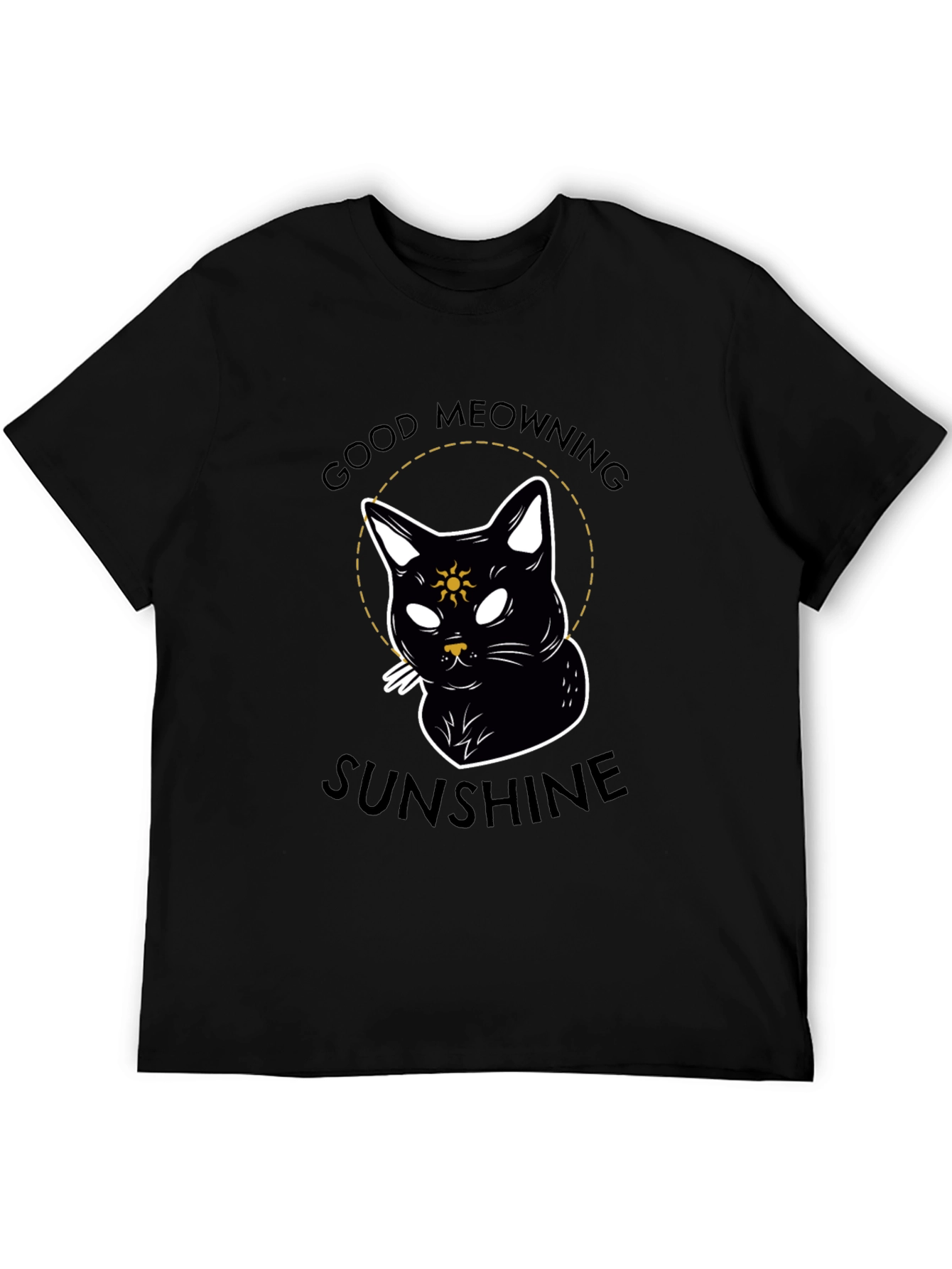 Black Good Meowning Sunshine Black Cat T-Shirt view 5