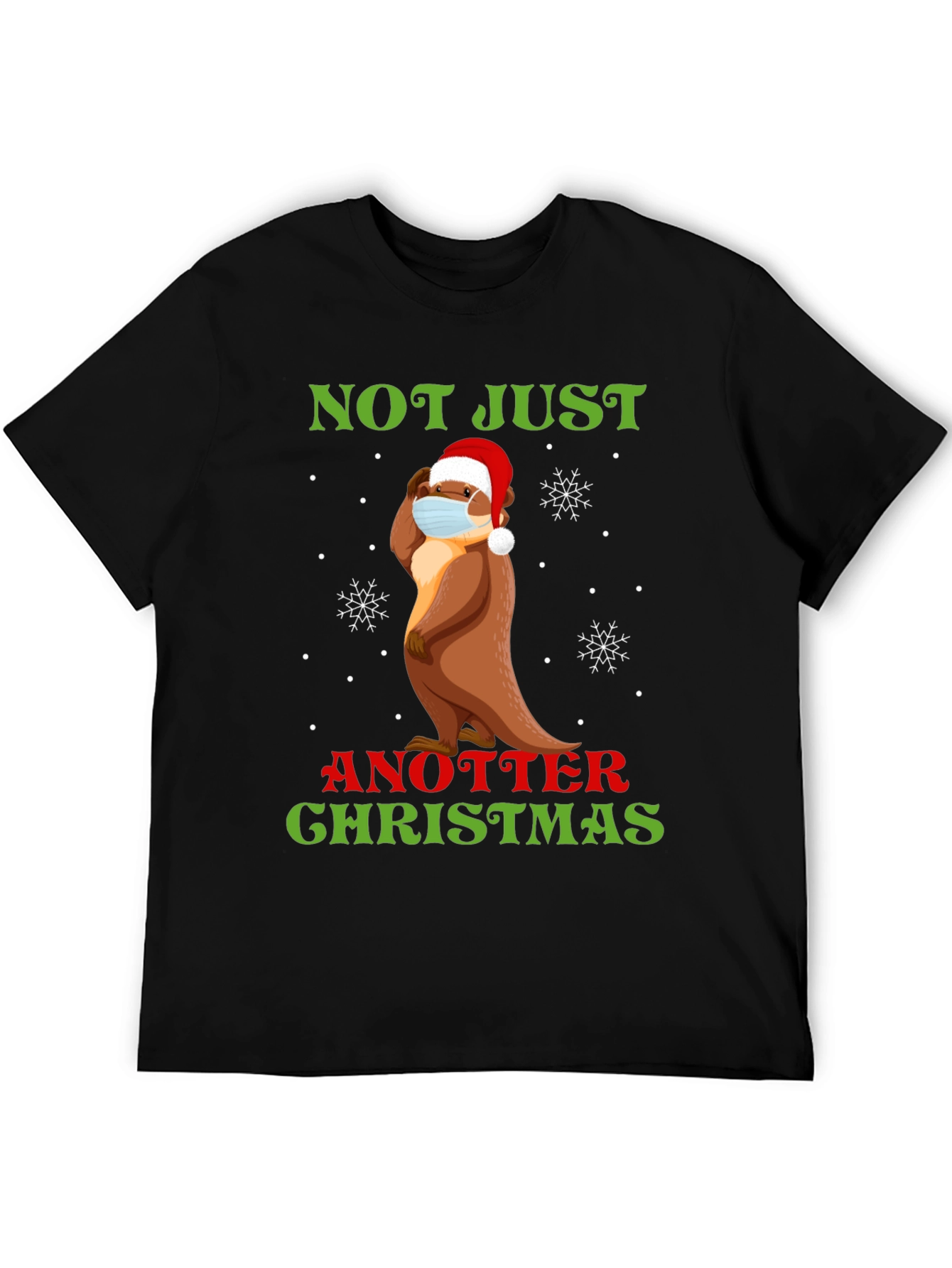 Black Funny Otter Christmas T-Shirt - Not Just Another Christmas view 5