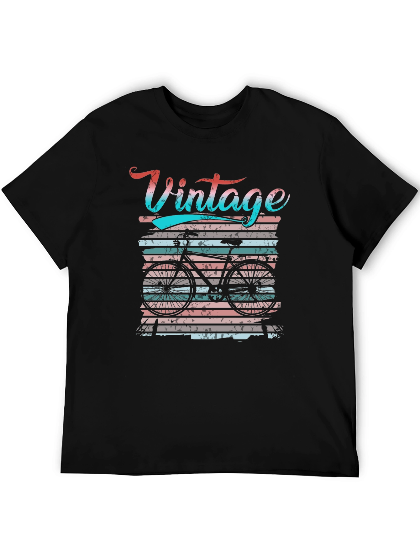 Black Vintage Bicycle Graphic T-Shirt view 5