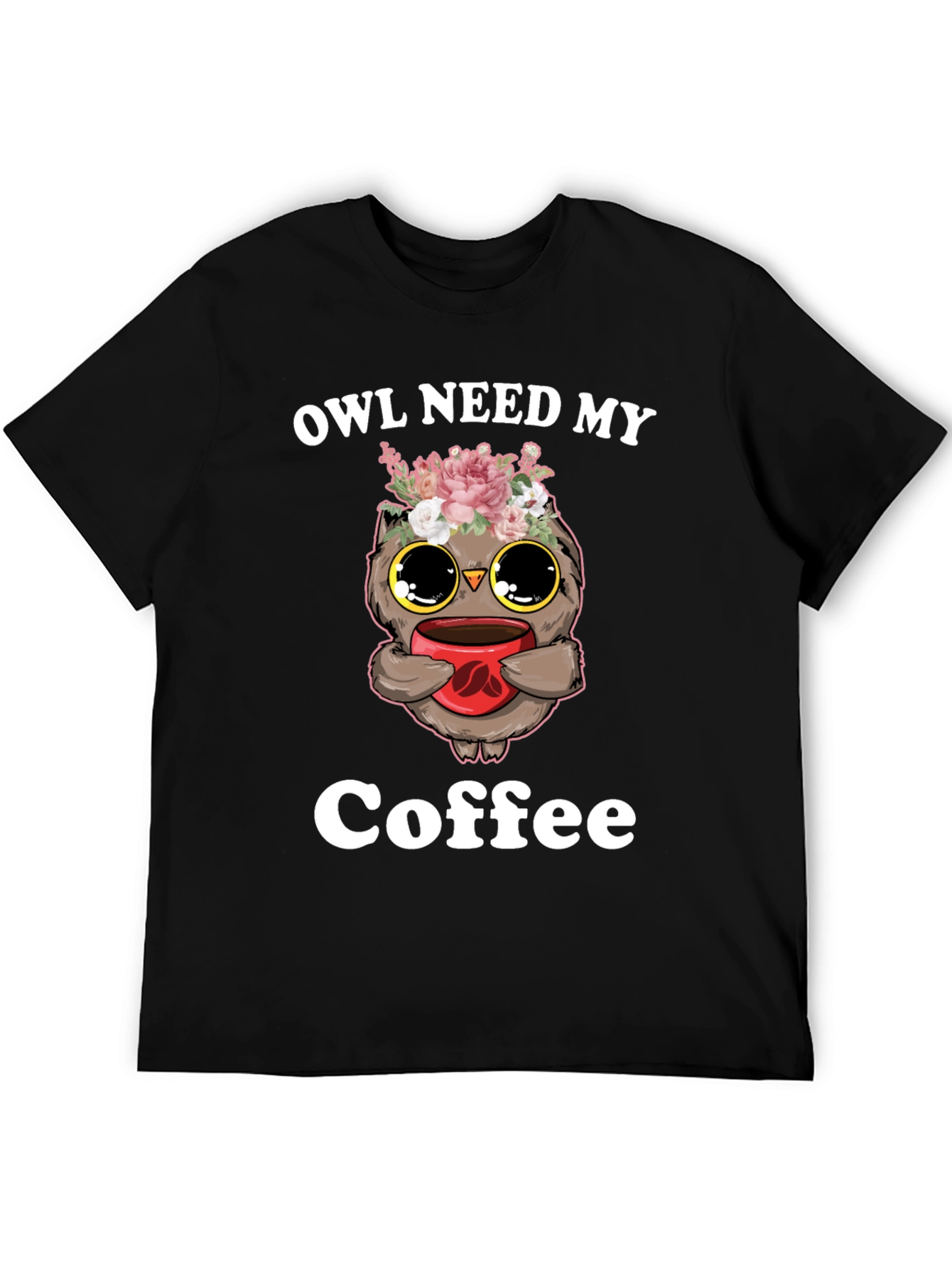 Black Owl Need My Coffee T-Shirt view 5