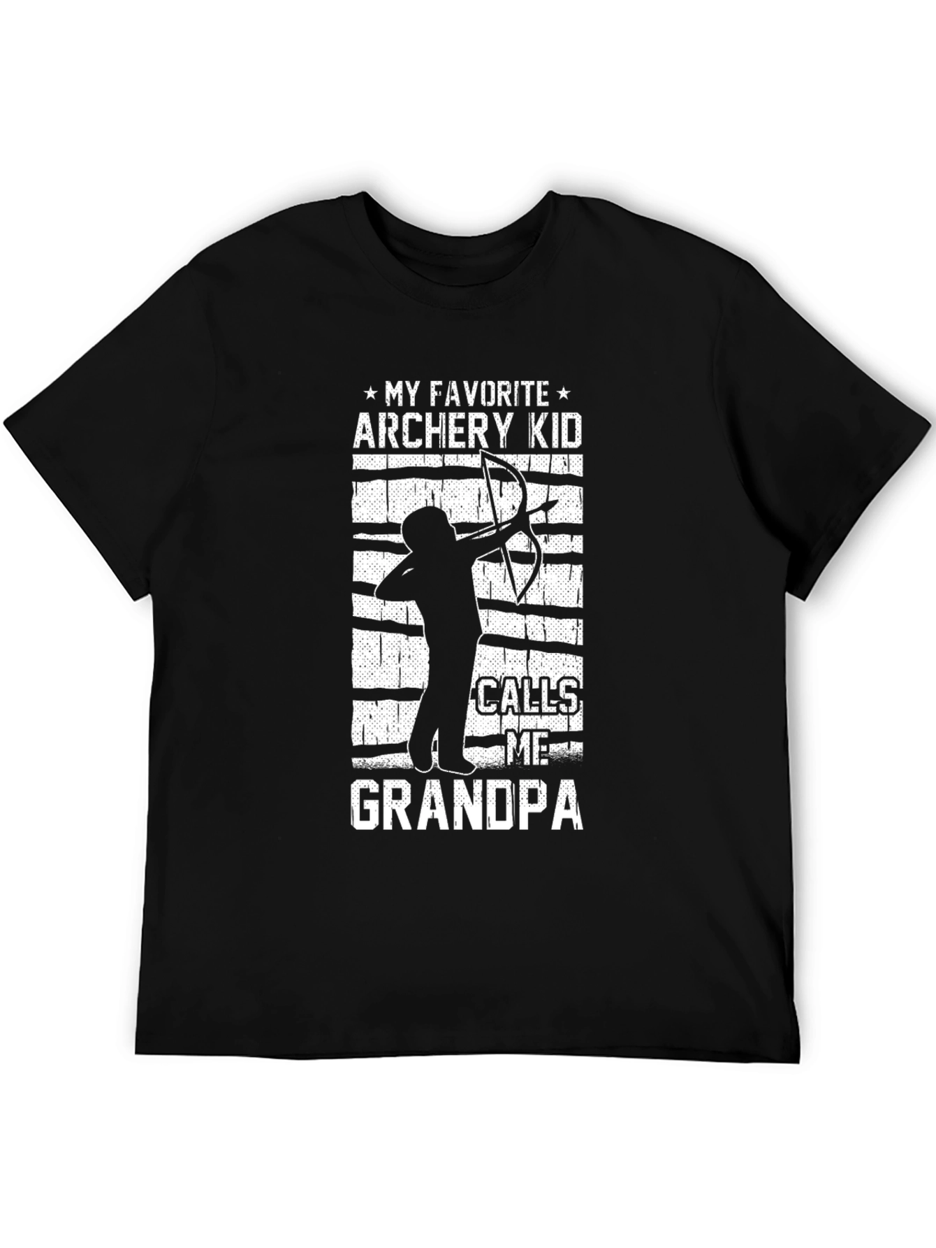 Black Archery Grandpa T-Shirt: My Favorite Archery Kid Calls Me Grandpa view 5