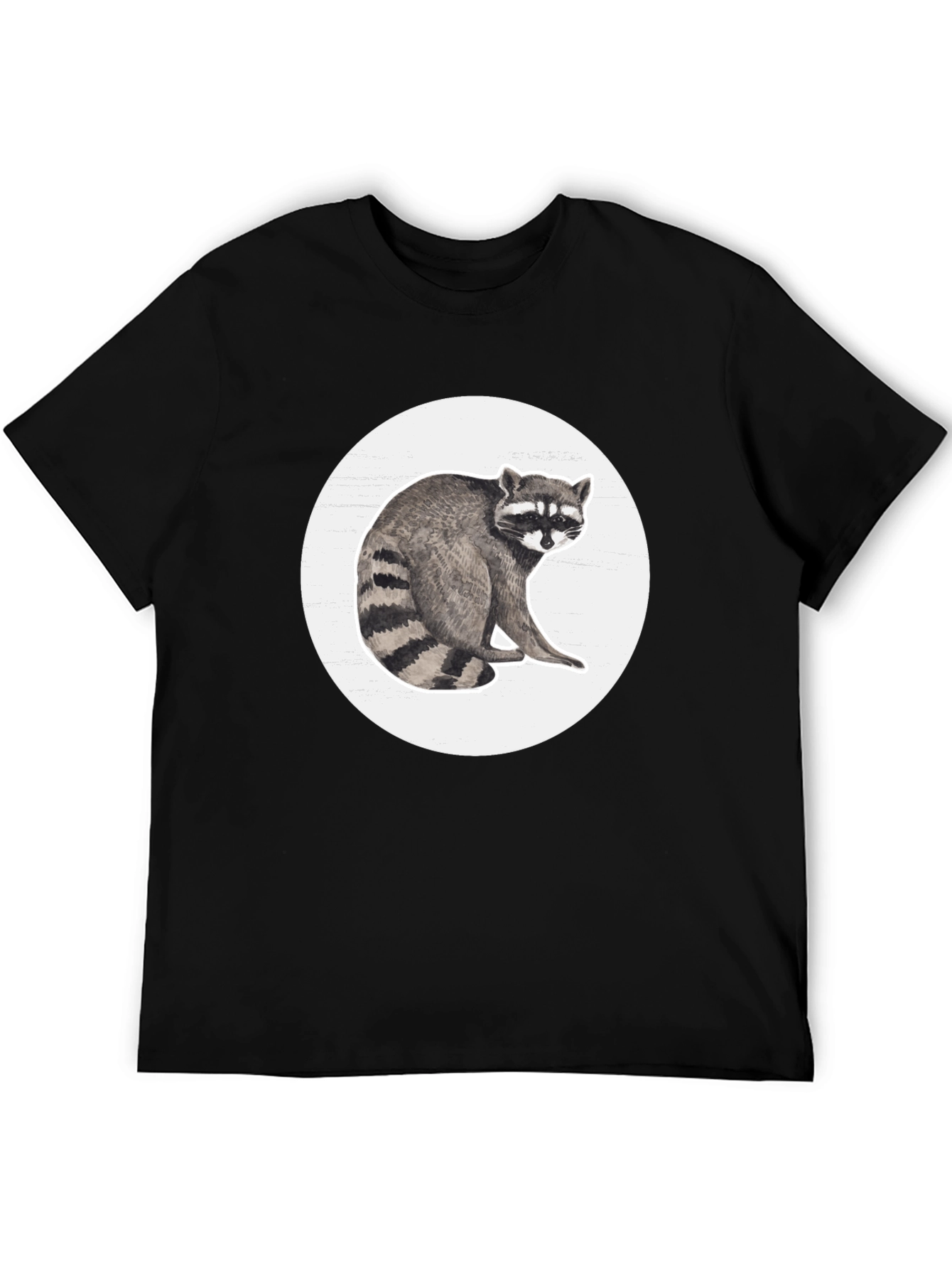 Black Raccoon Graphic Tee - Black Cotton Blend Comfort view 5