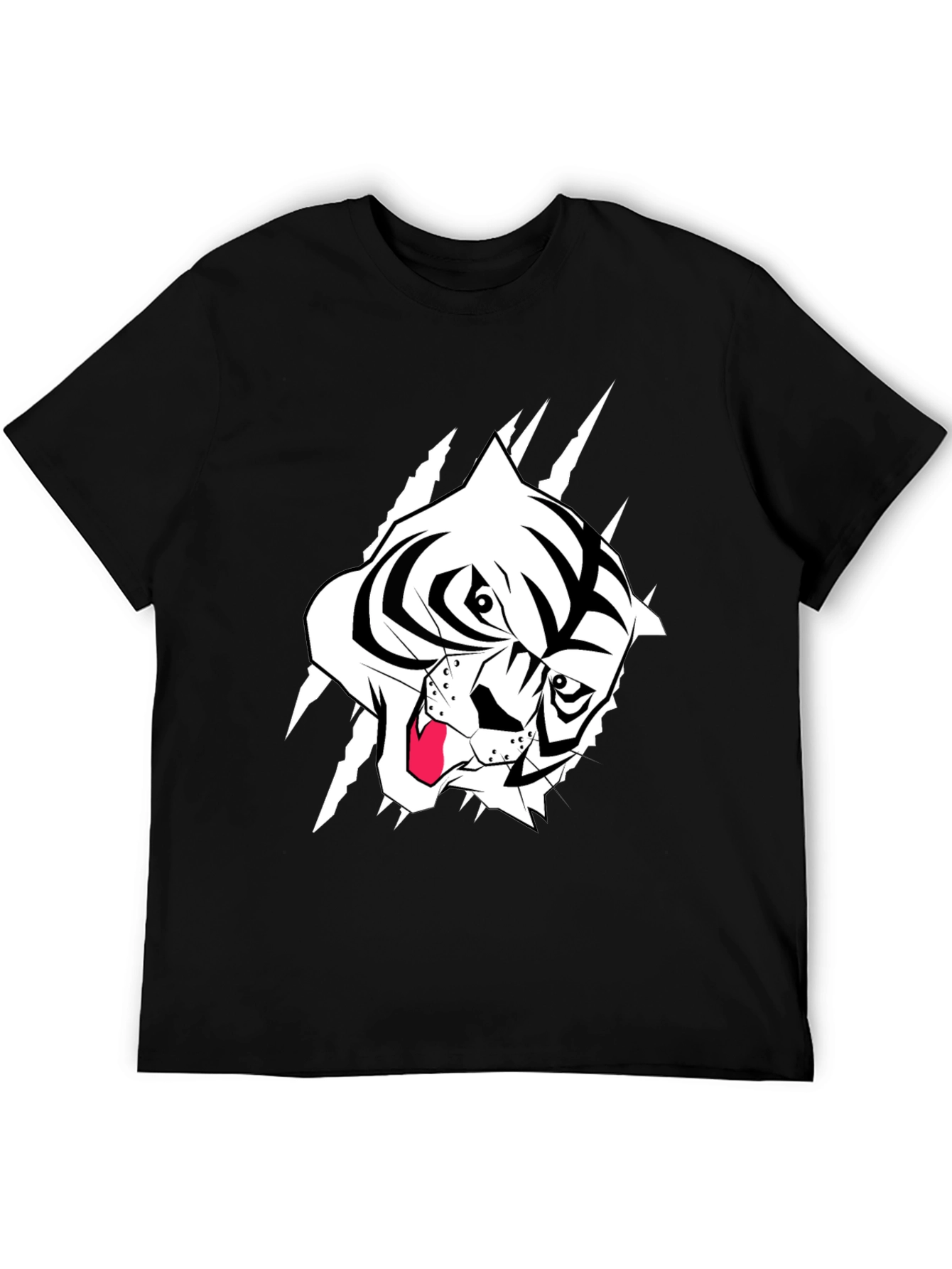 Black Black T-Shirt with Tiger Graphic view 5