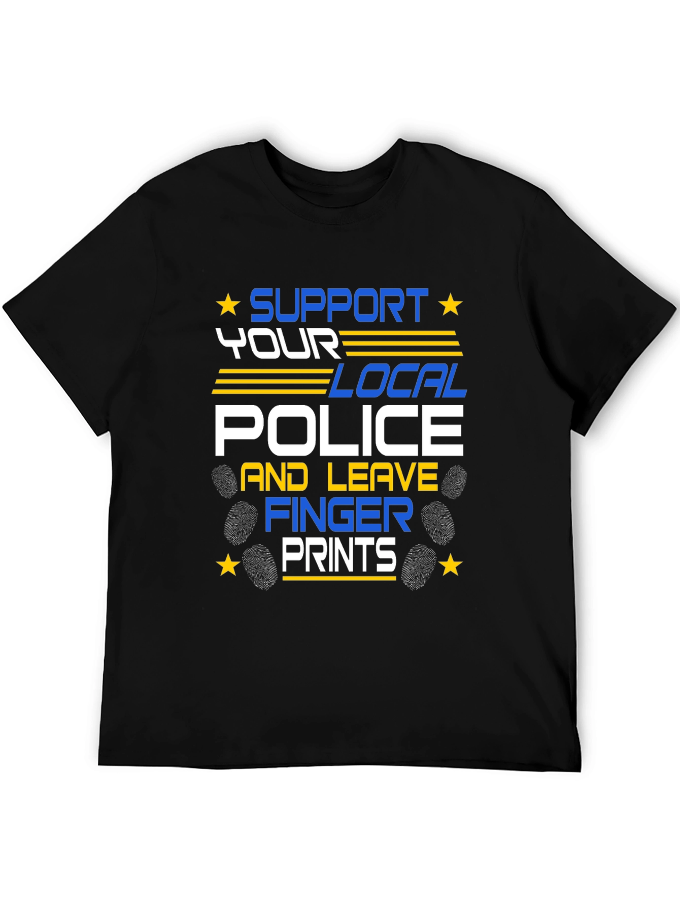 Black Support Local Police Graphic T-Shirt view 5