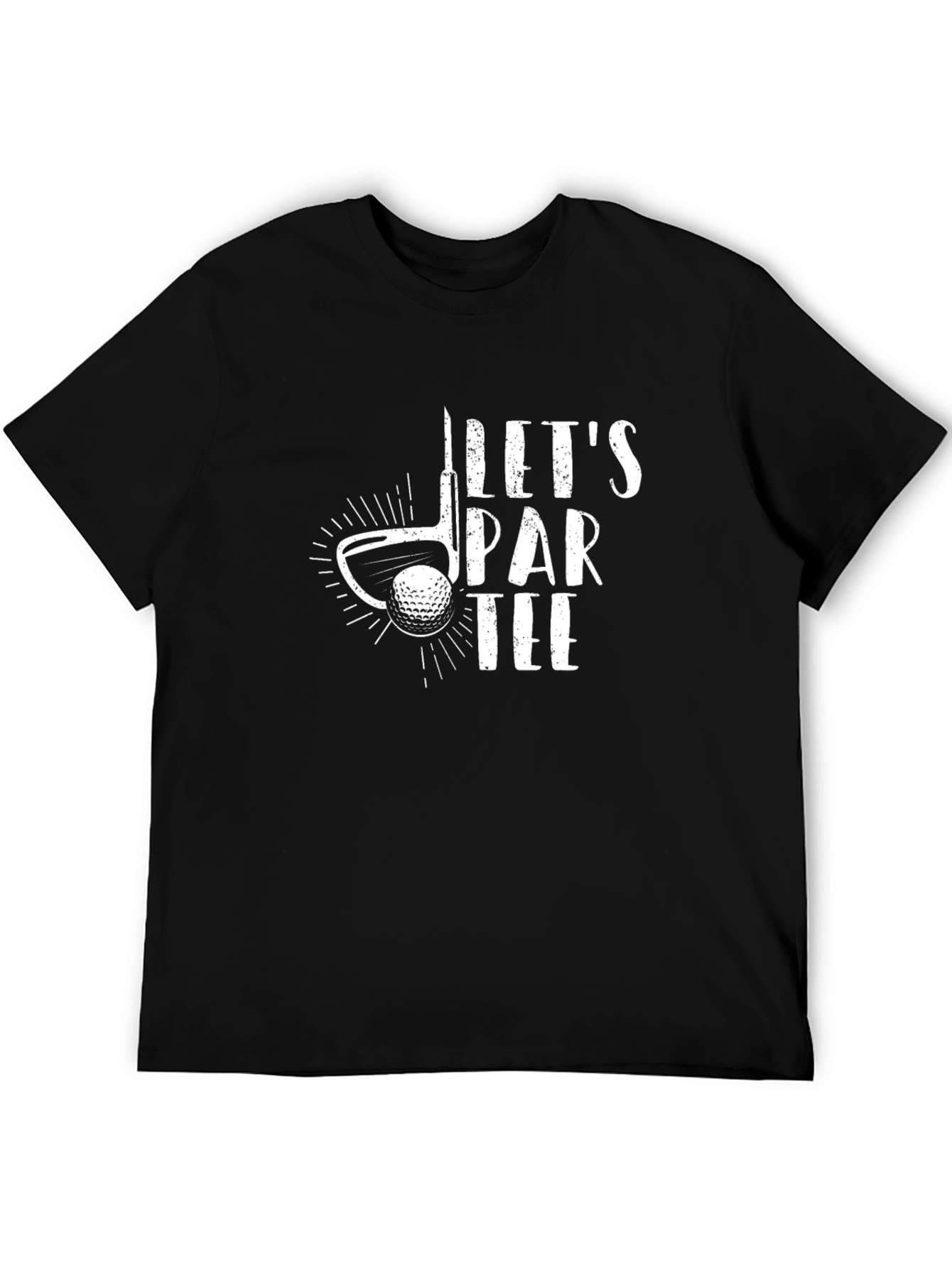 Black Let's Par Tee Golf T-Shirt - Black Cotton Tee view 5