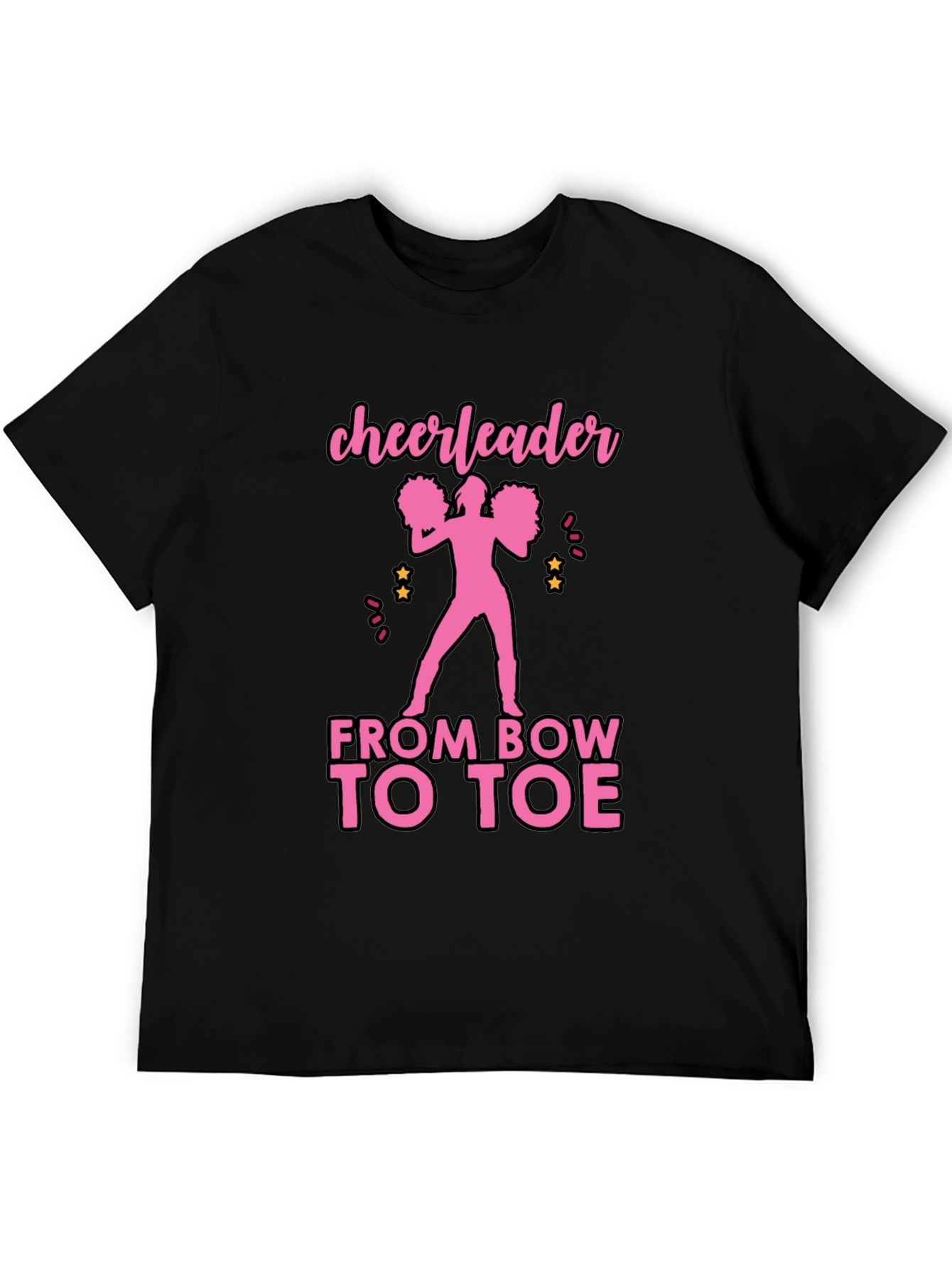 Black Cheerleader From Bow to Toe T-Shirt view 5