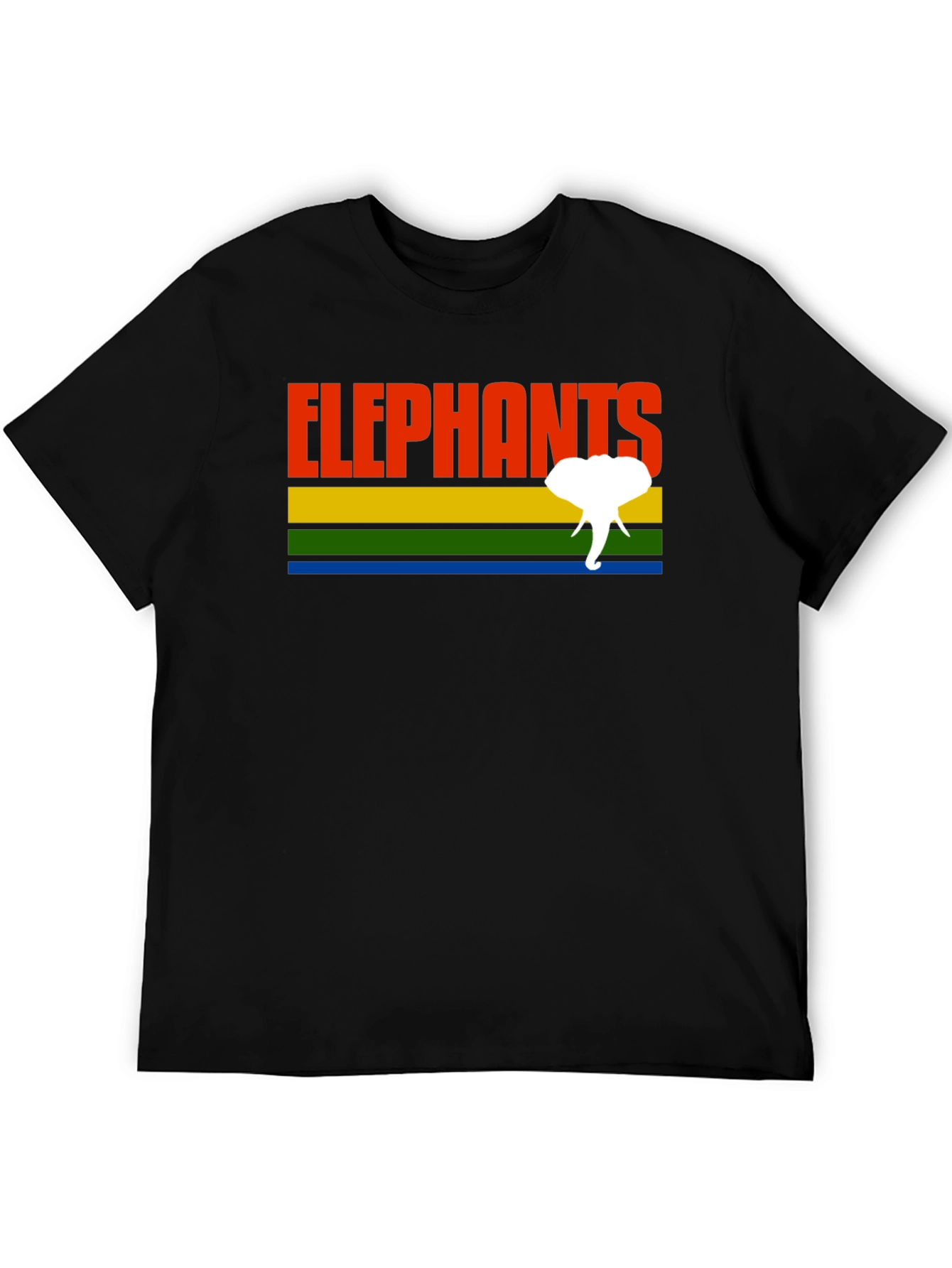 Black Retro Elephants Graphic T-Shirt - Unique Design! view 5