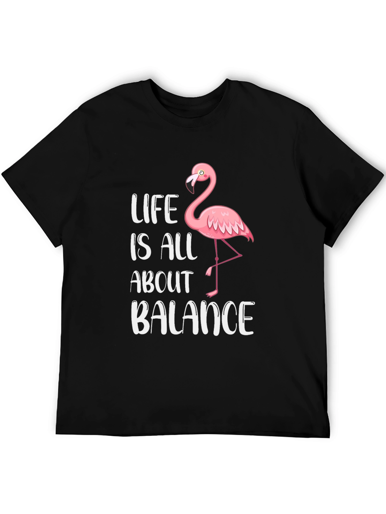 Black Life is All About Balance Flamingo Graphic T-Shirt view 5