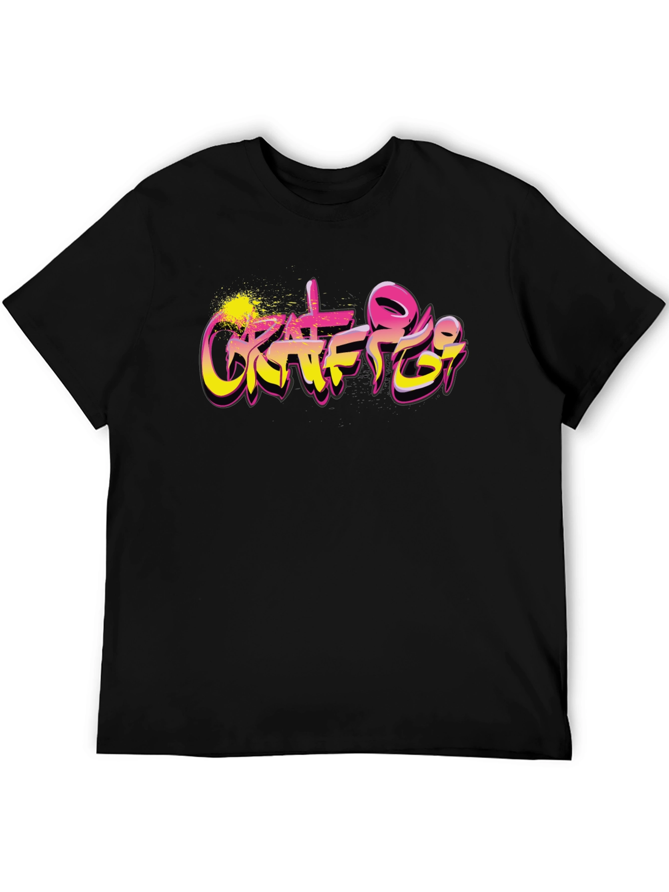 Black Graffiti Art Graphic Black T-Shirt view 5