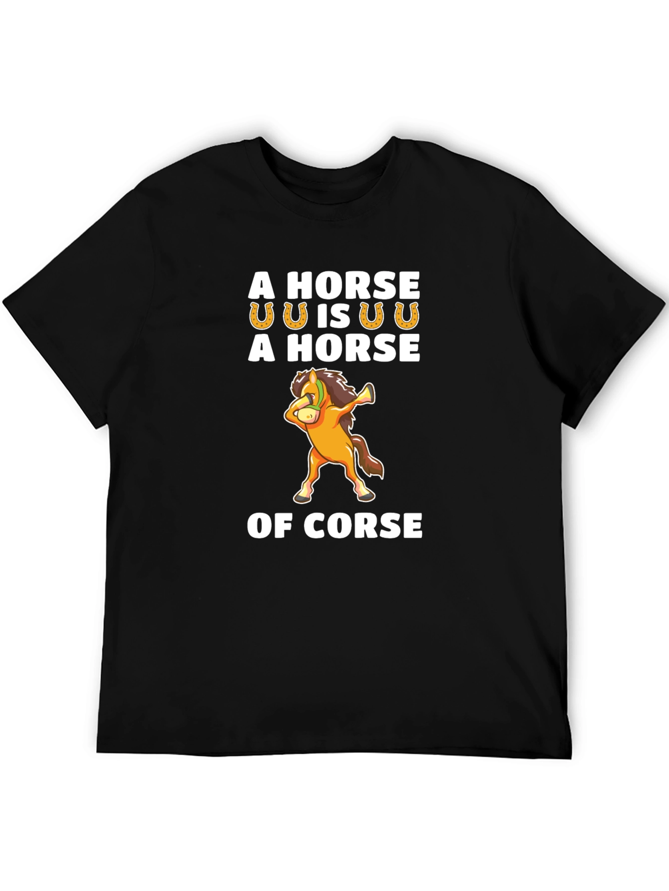 Black Funny Horse Pun T-Shirt - 'Of Corse' Humor Tee view 5