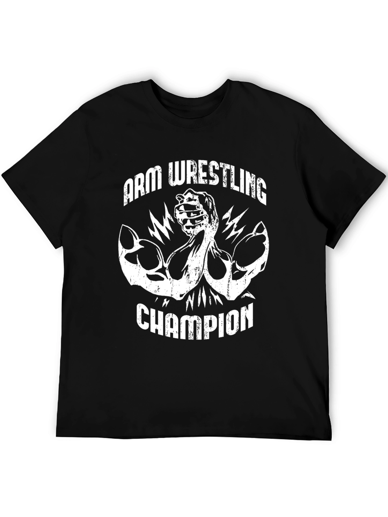 Black Arm Wrestling Champion Black T-Shirt view 5
