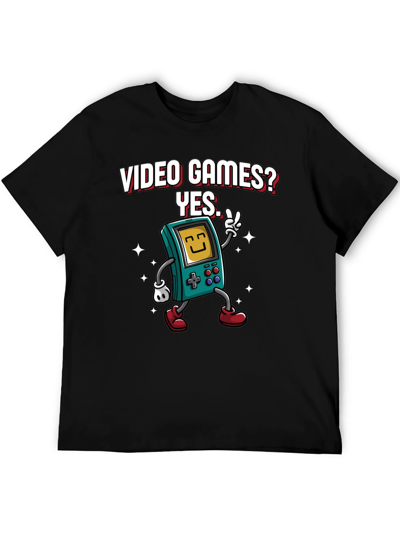 Black Video Games Yes T-Shirt view 5