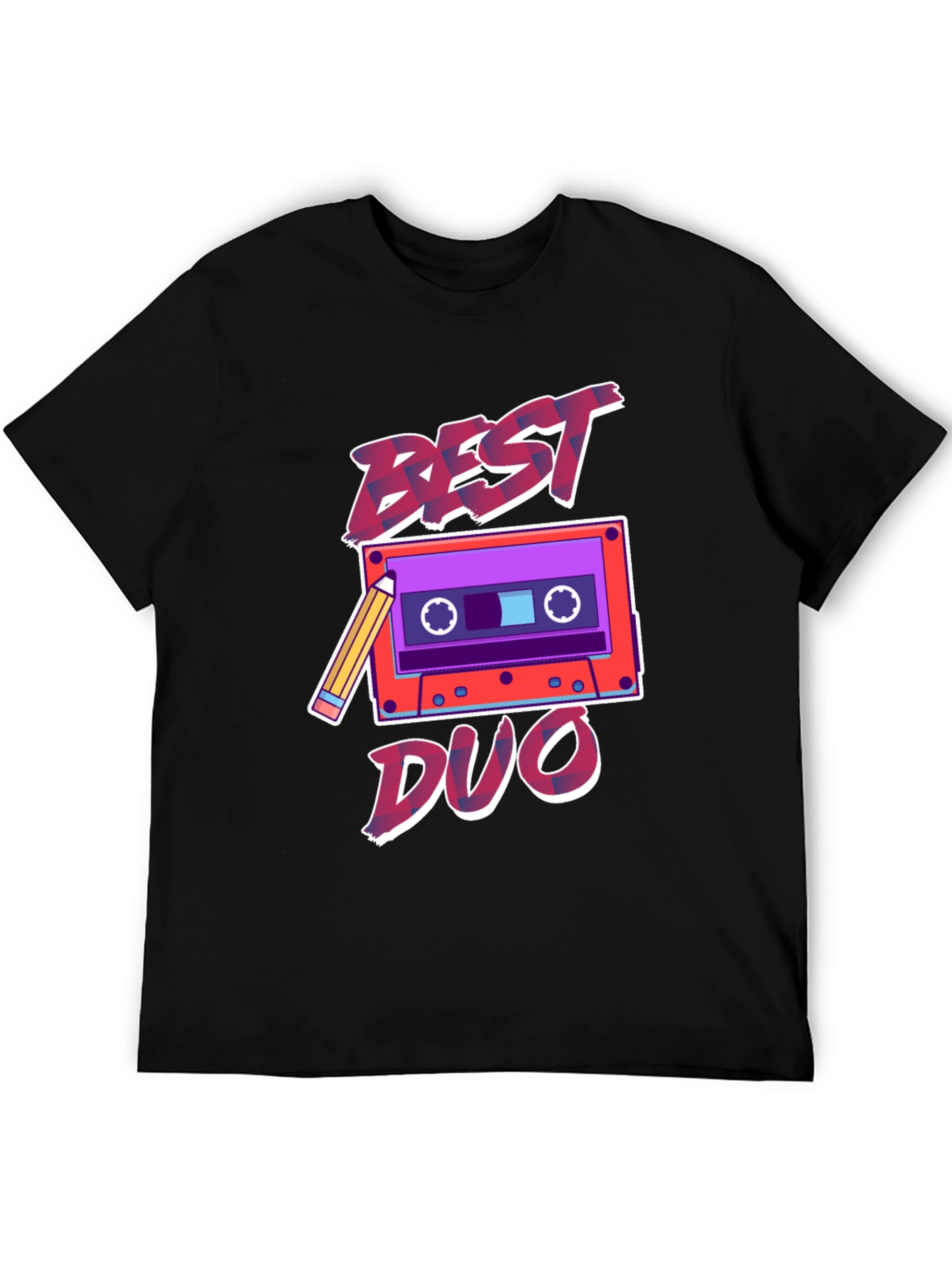 Black Best Duo Cassette Tape Graphic Tee - Retro Style view 5