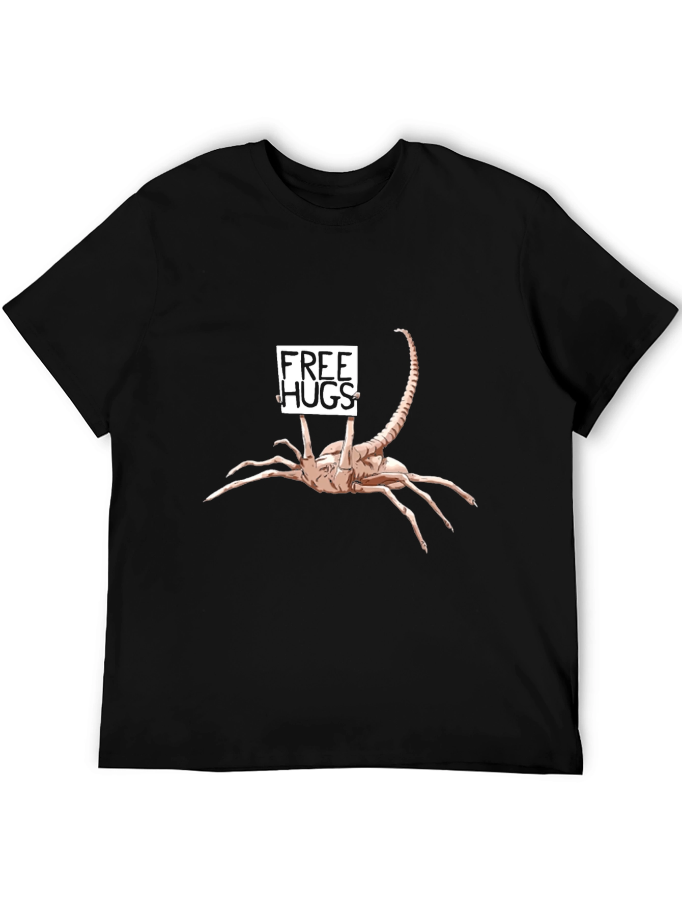 Black Free Hugs Alien T-Shirt - Funny Sci-Fi Tee view 5