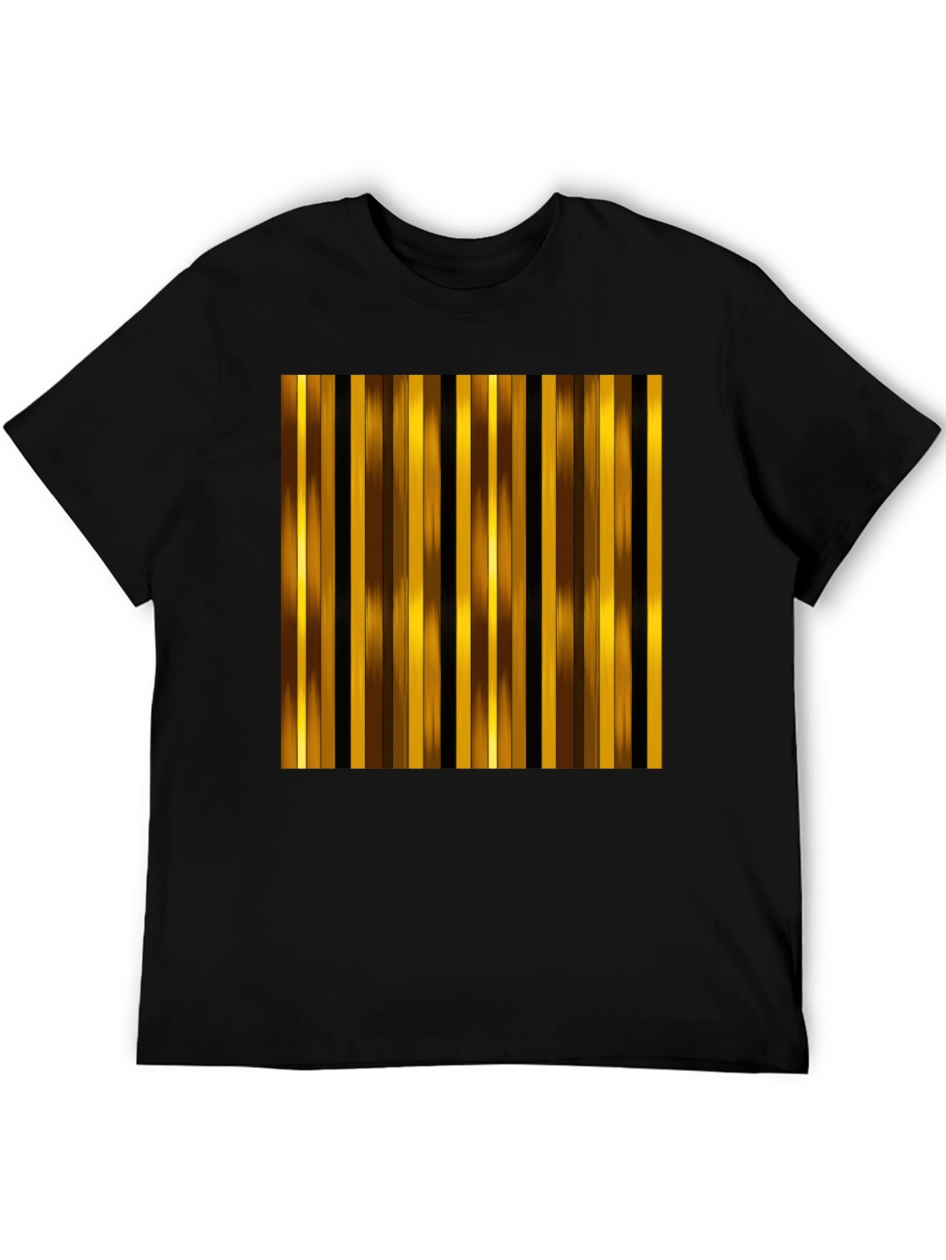 Black Striped Graphic Tee - Gold and Brown view 5