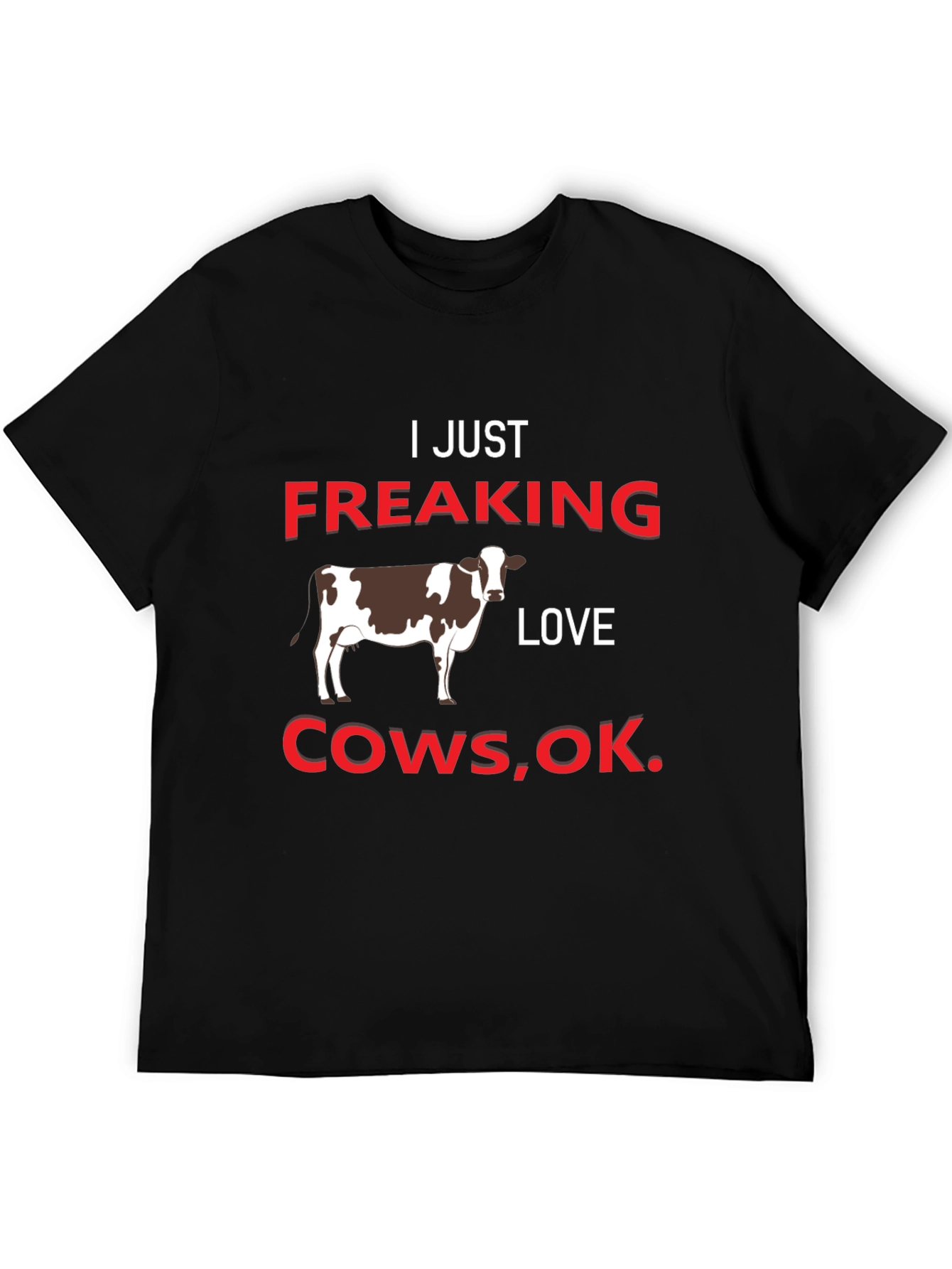 Black I Just Freaking Love Cows T-Shirt view 5