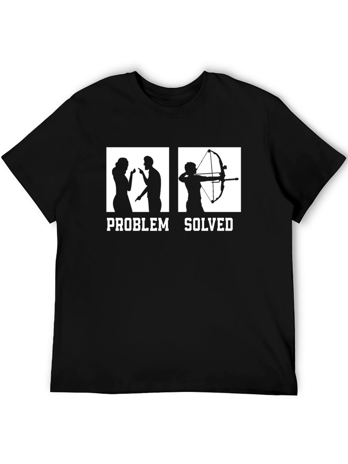 Black Problem Solved Archer Graphic T-Shirt view 5