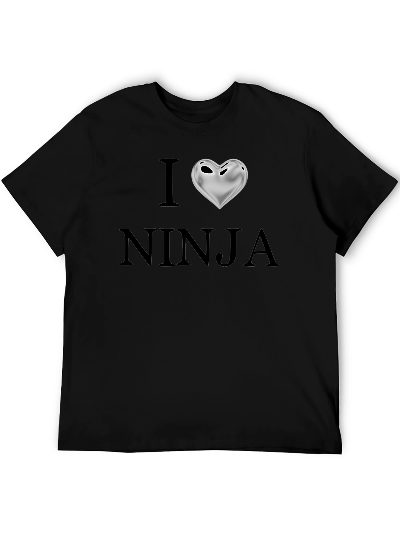 Black I Love Ninja Men's Black Graphic T-Shirt view 5