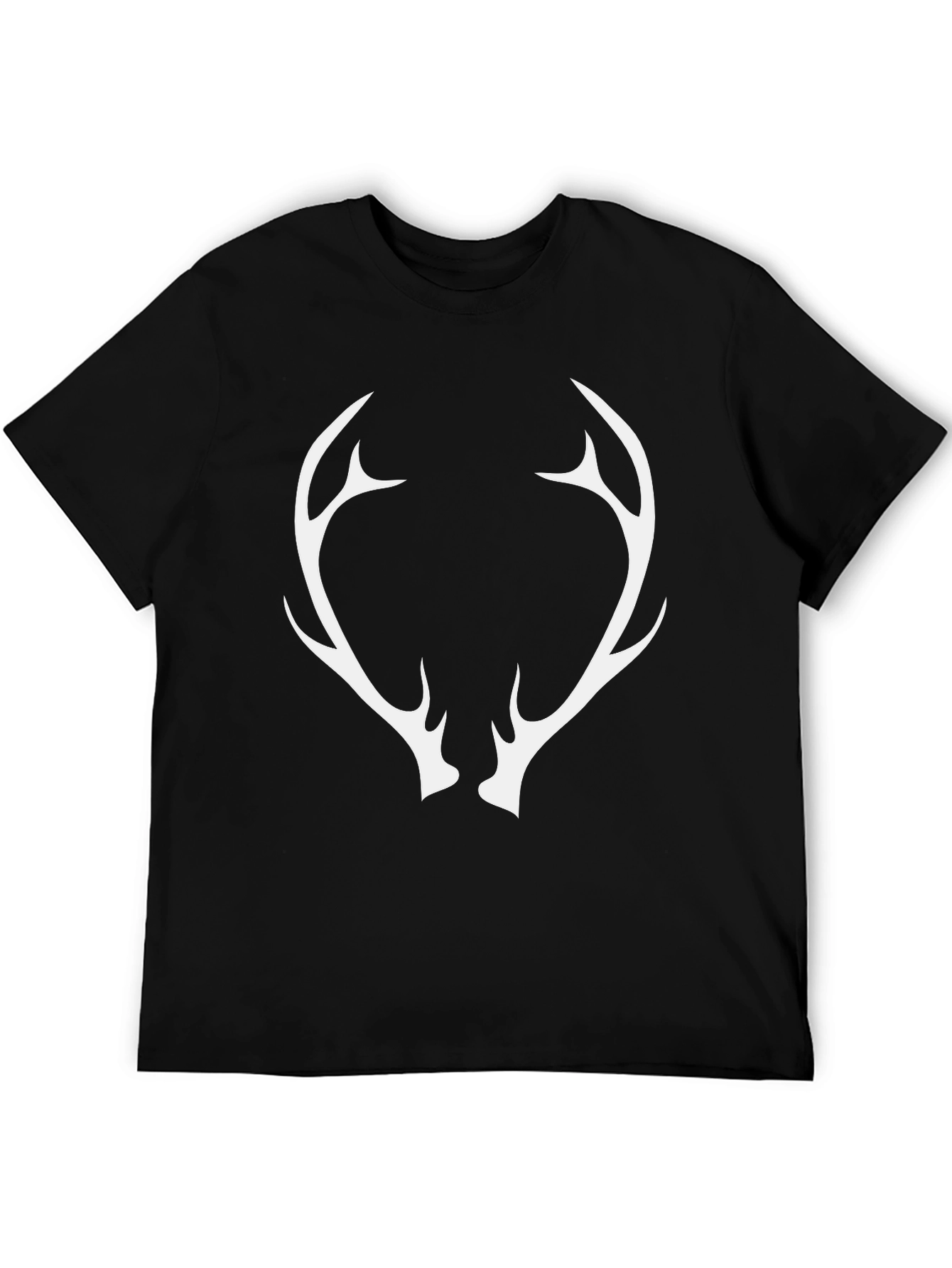 Black Antler Graphic Tee - Black Cotton Blend Shirt view 5