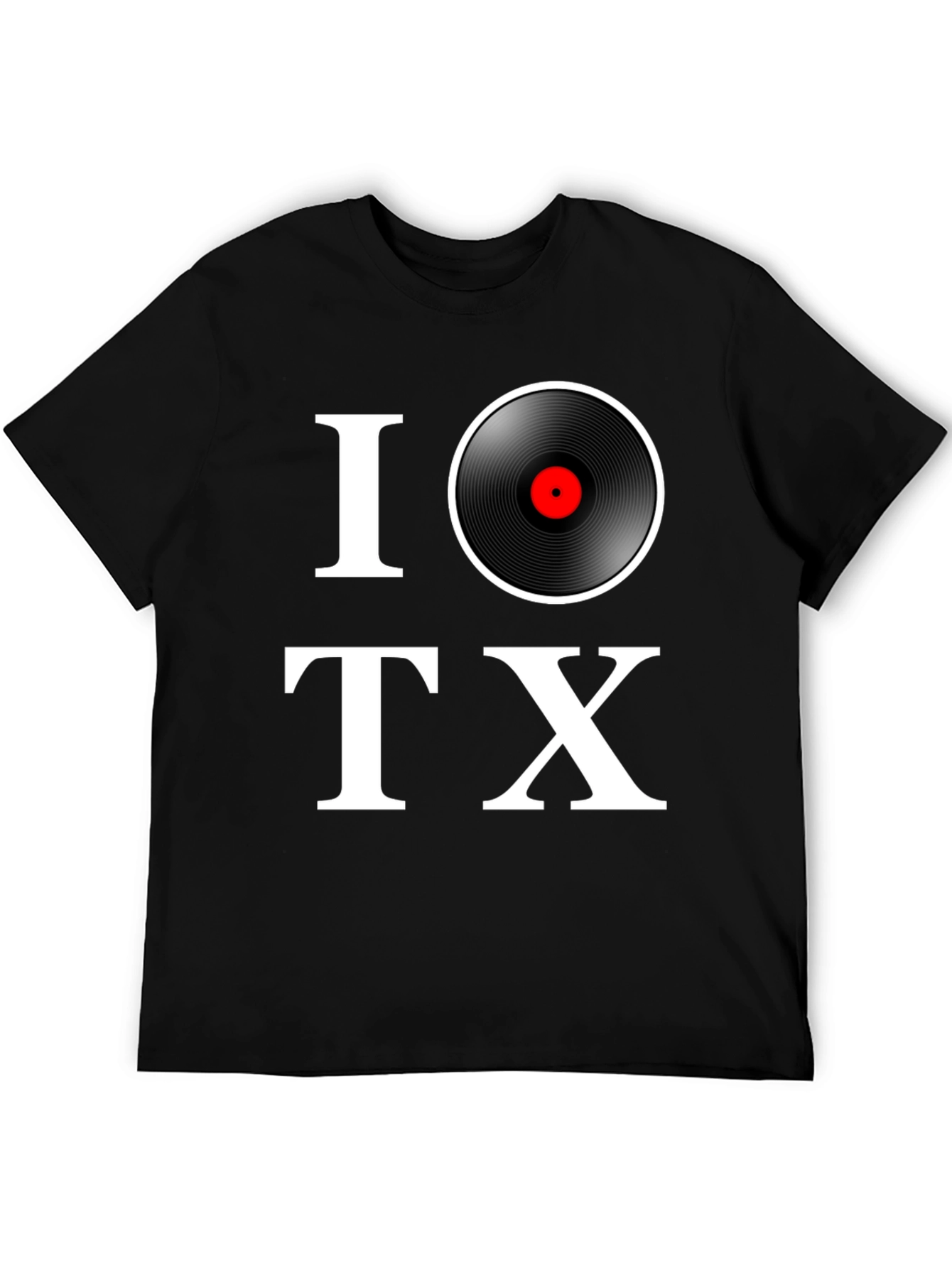Black I Love Vinyl TX Black Graphic Tee view 5