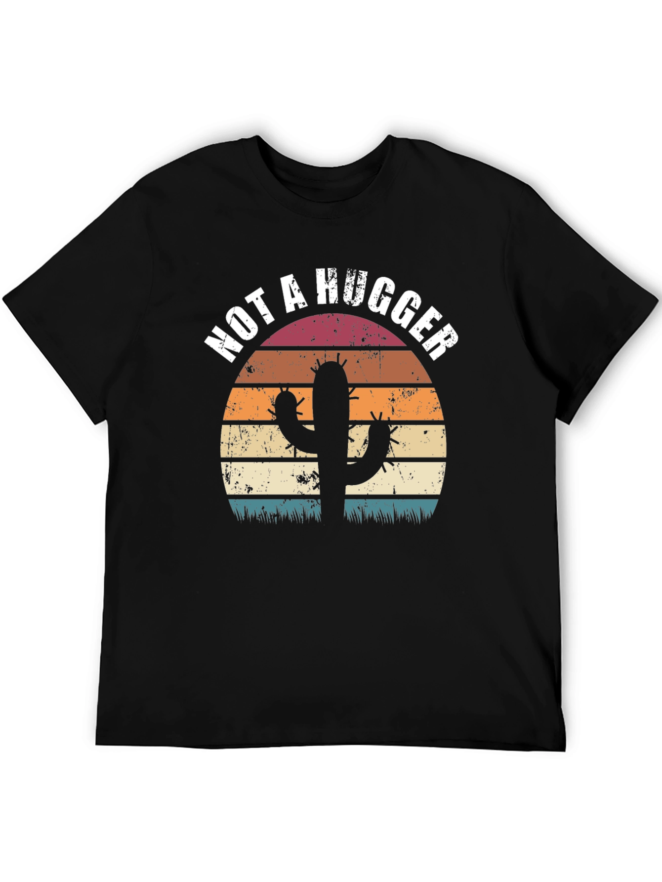 Black Not A Hugger Cactus Graphic Tee view 5