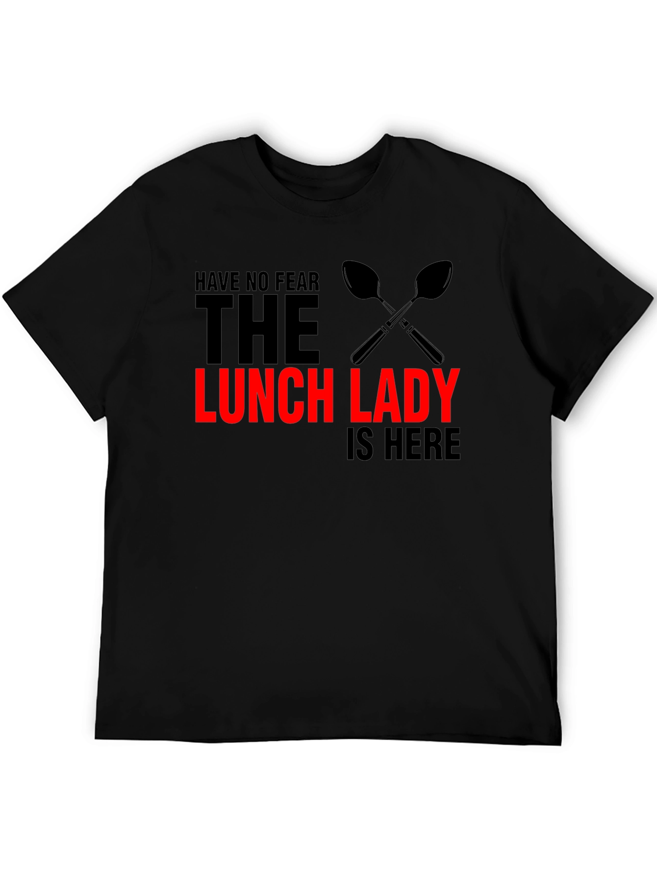 Black Lunch Lady T-Shirt - Funny Kitchen Staff Apparel view 5