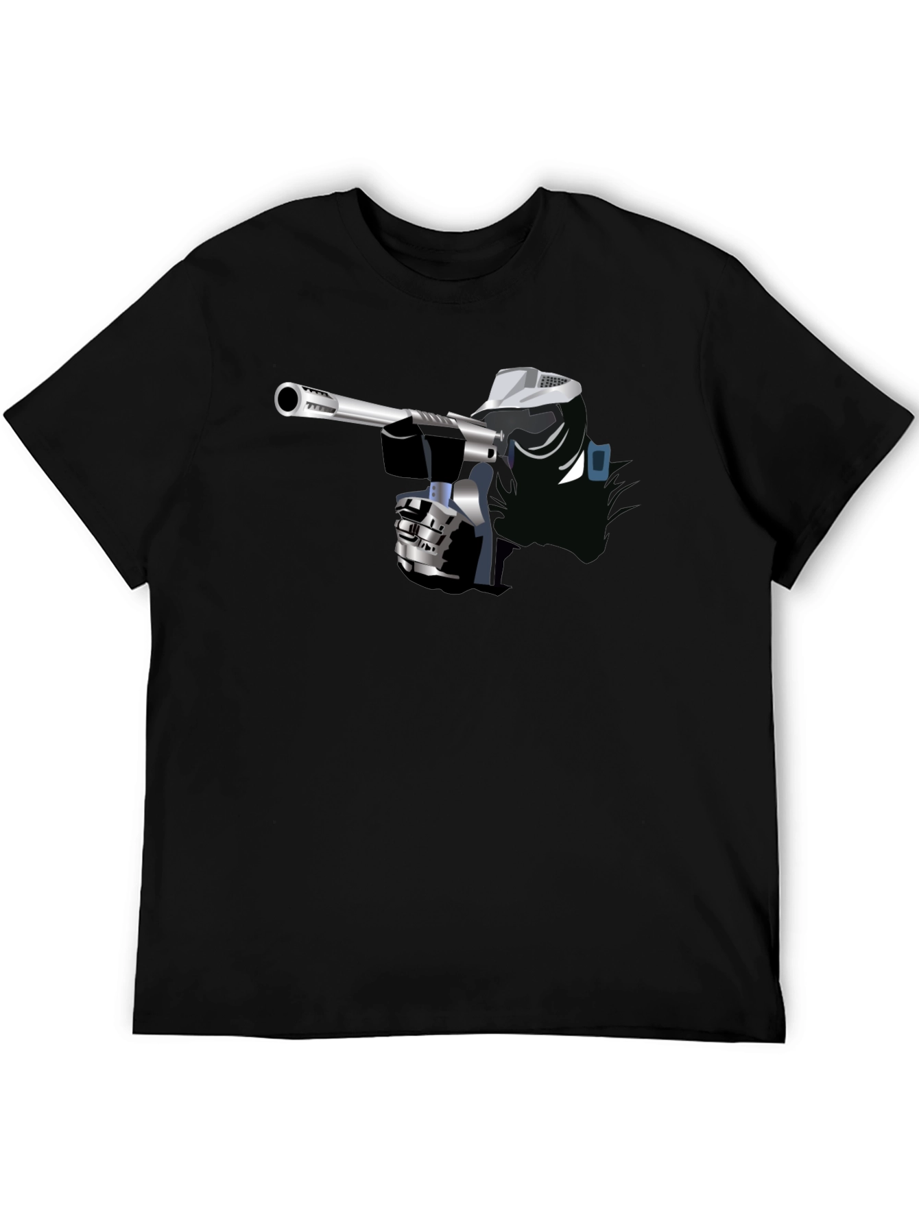 Black Paintball Player Graphic Tee - Black view 5