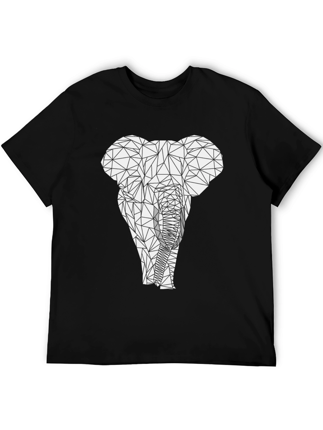 Black Geometric Elephant Graphic Tee - Modern Animal Print view 5