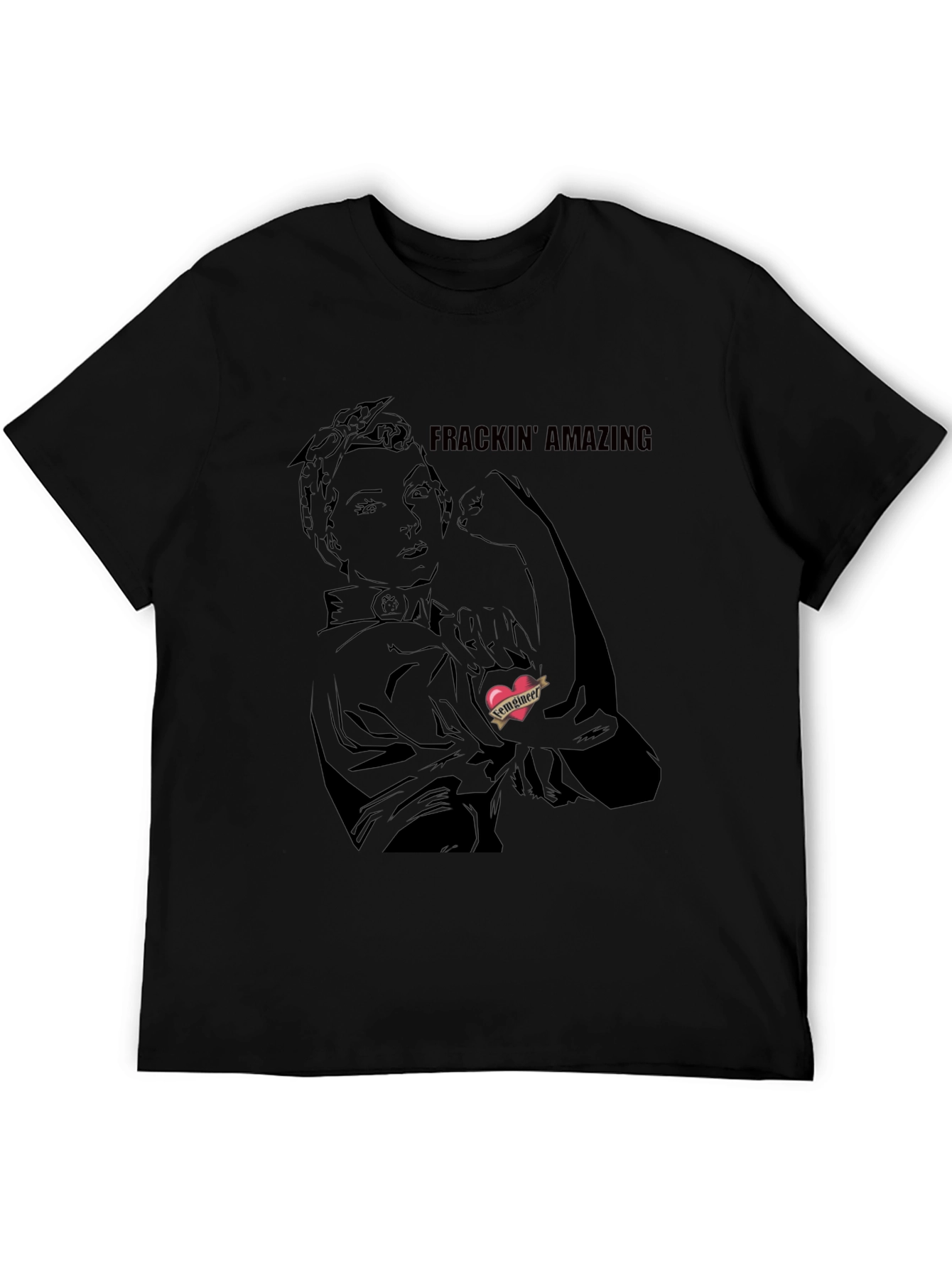 Black Frackin' Amazing Rosie the Riveter Graphic Tee view 5