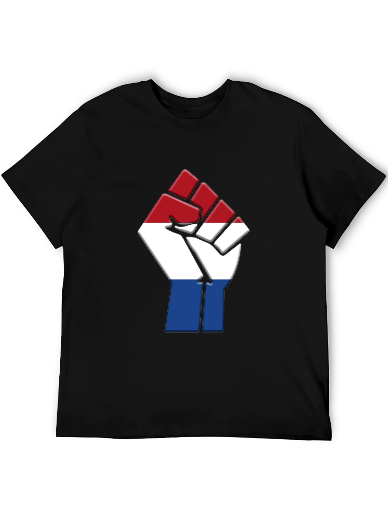 Black Netherlands Flag Fist T-Shirt - Black Pride Tee view 5