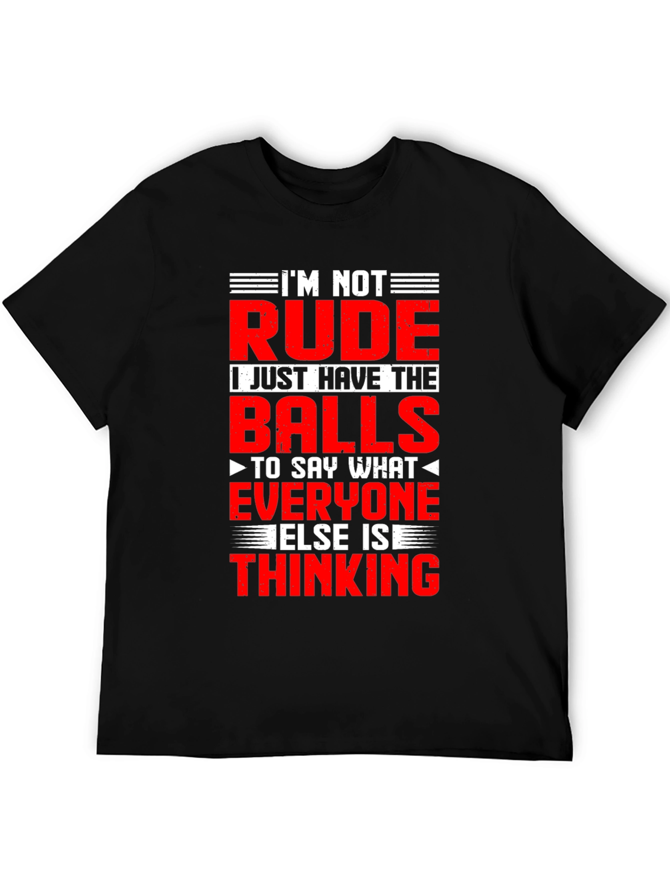 Black Funny Graphic T-Shirt: I'm Not Rude, Just Honest view 5