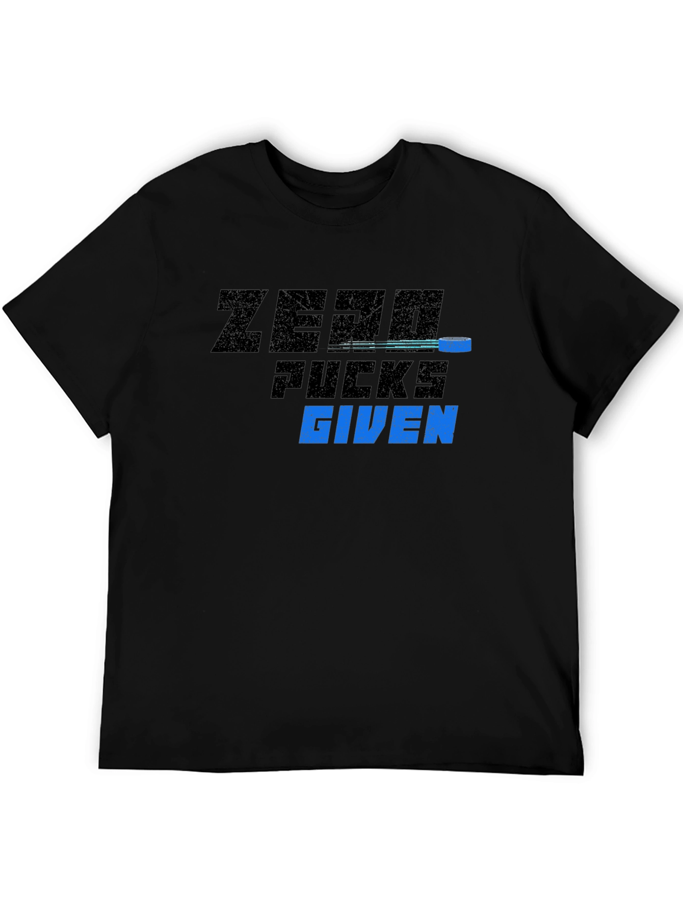 Black Zero Pucks Given Black Graphic T-Shirt view 5