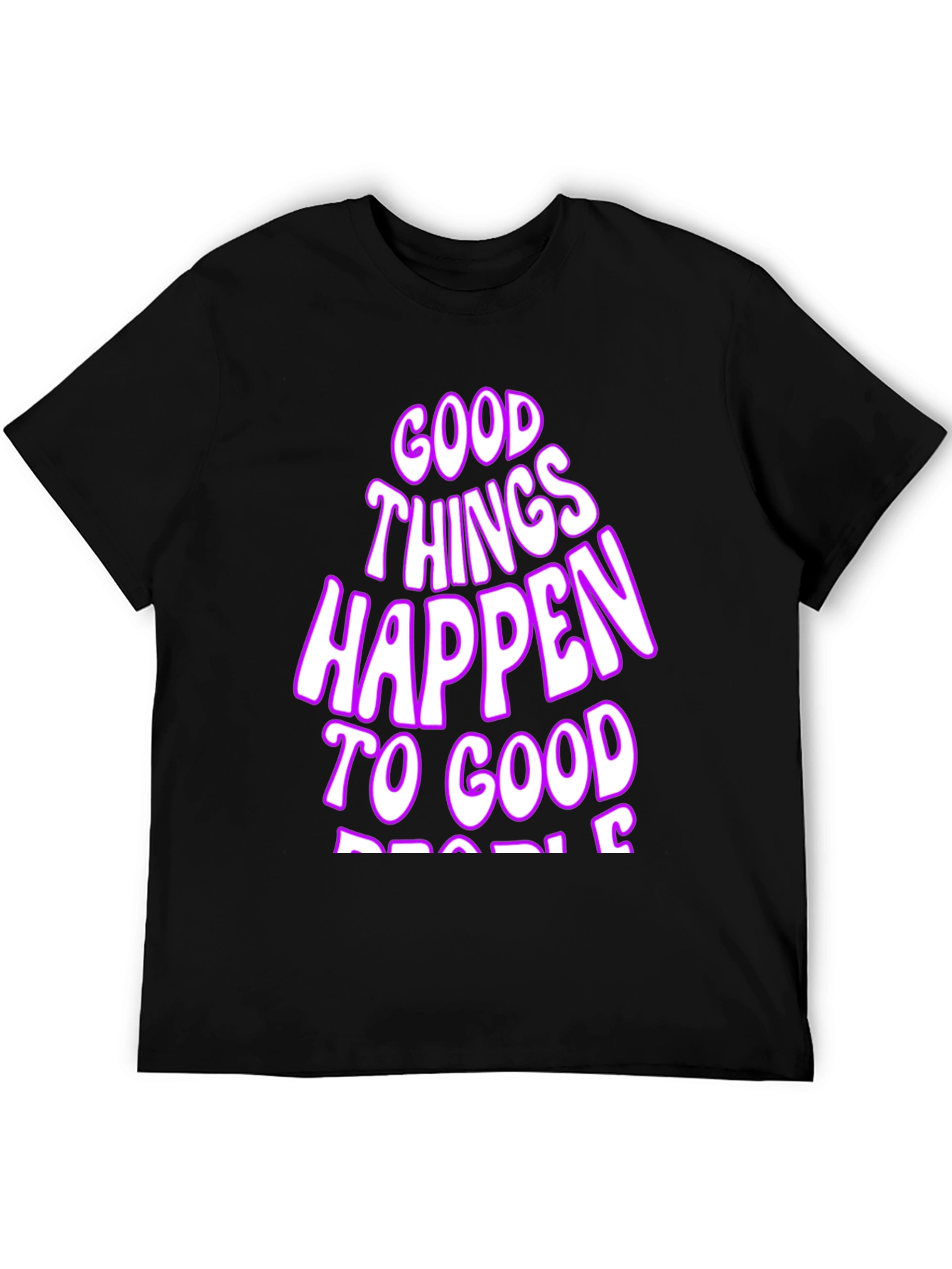 Black Good Things Happen T-Shirt - Black Casual Tee view 5