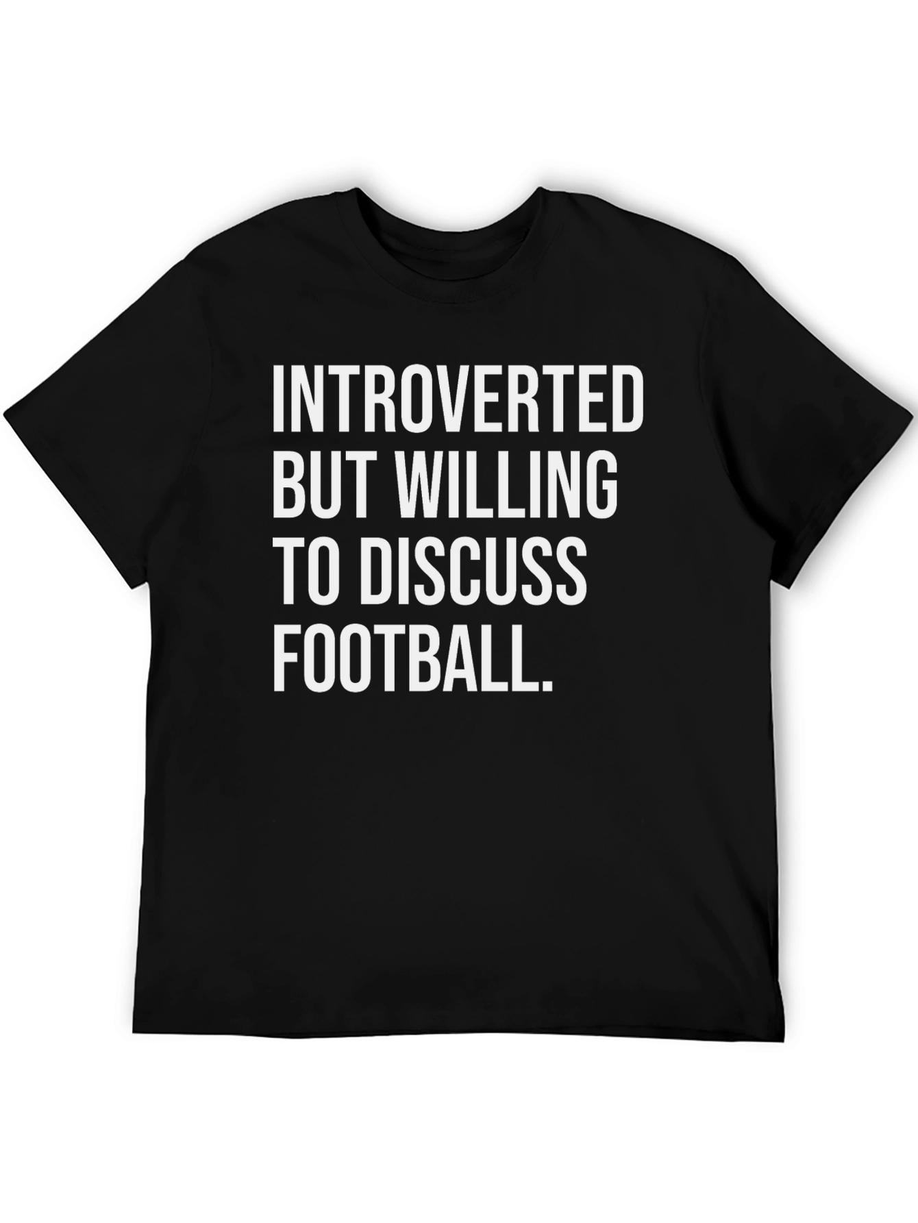 Black Introverted Football Fan T-Shirt view 5