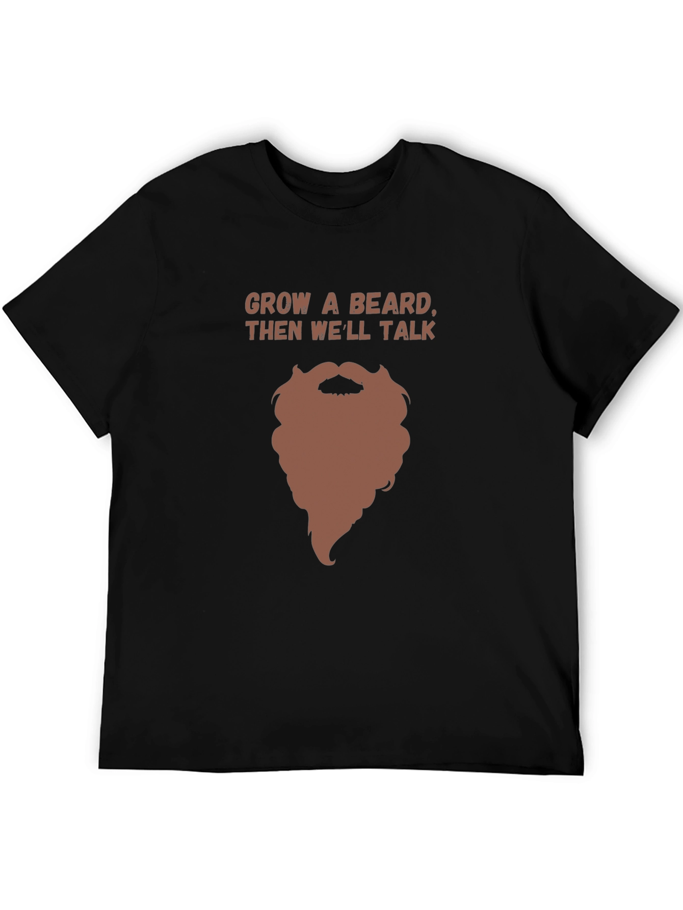Black Grow a Beard Funny Graphic Tee view 5