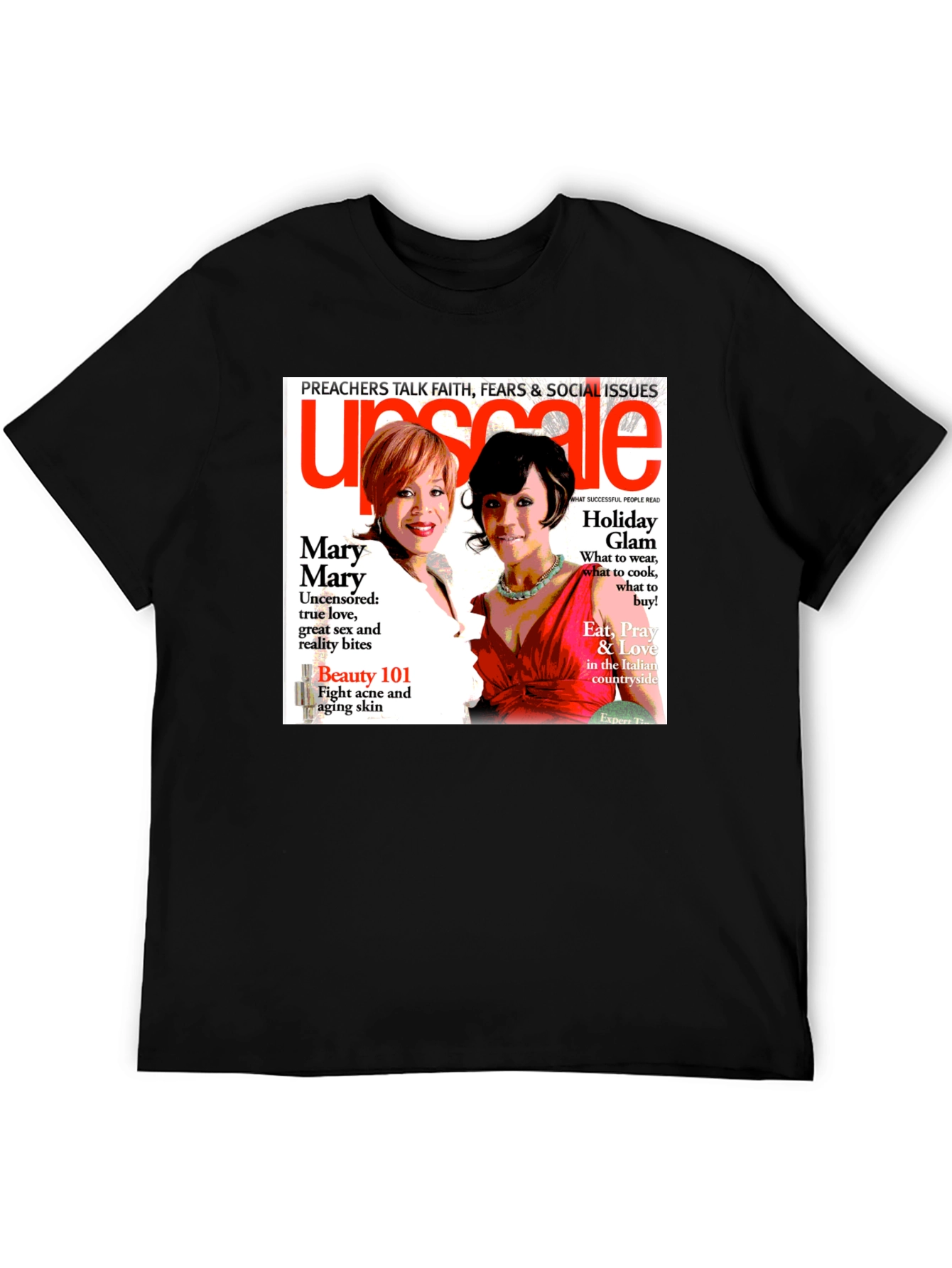 Black Upscale Magazine Graphic T-Shirt view 5
