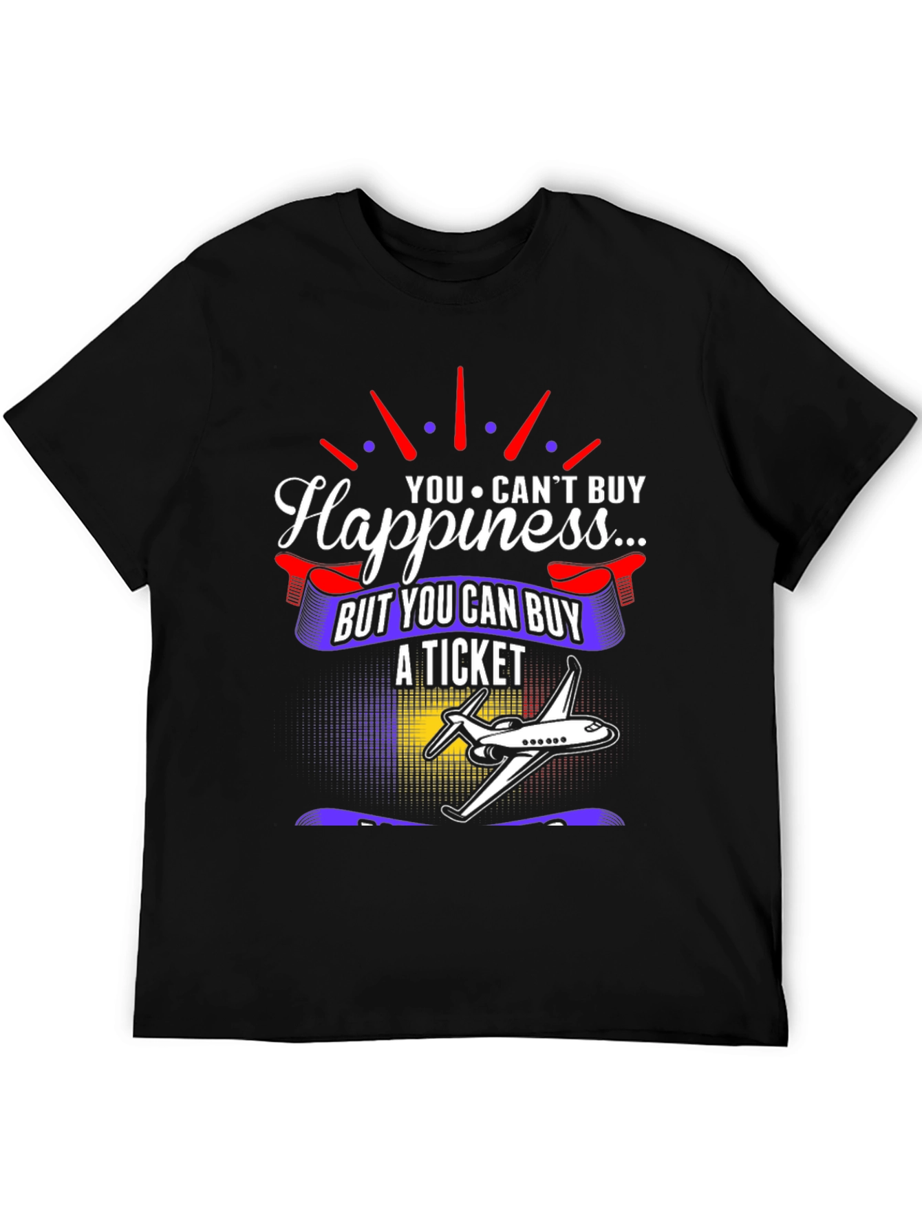 Black Happiness Ticket Graphic Tee view 5